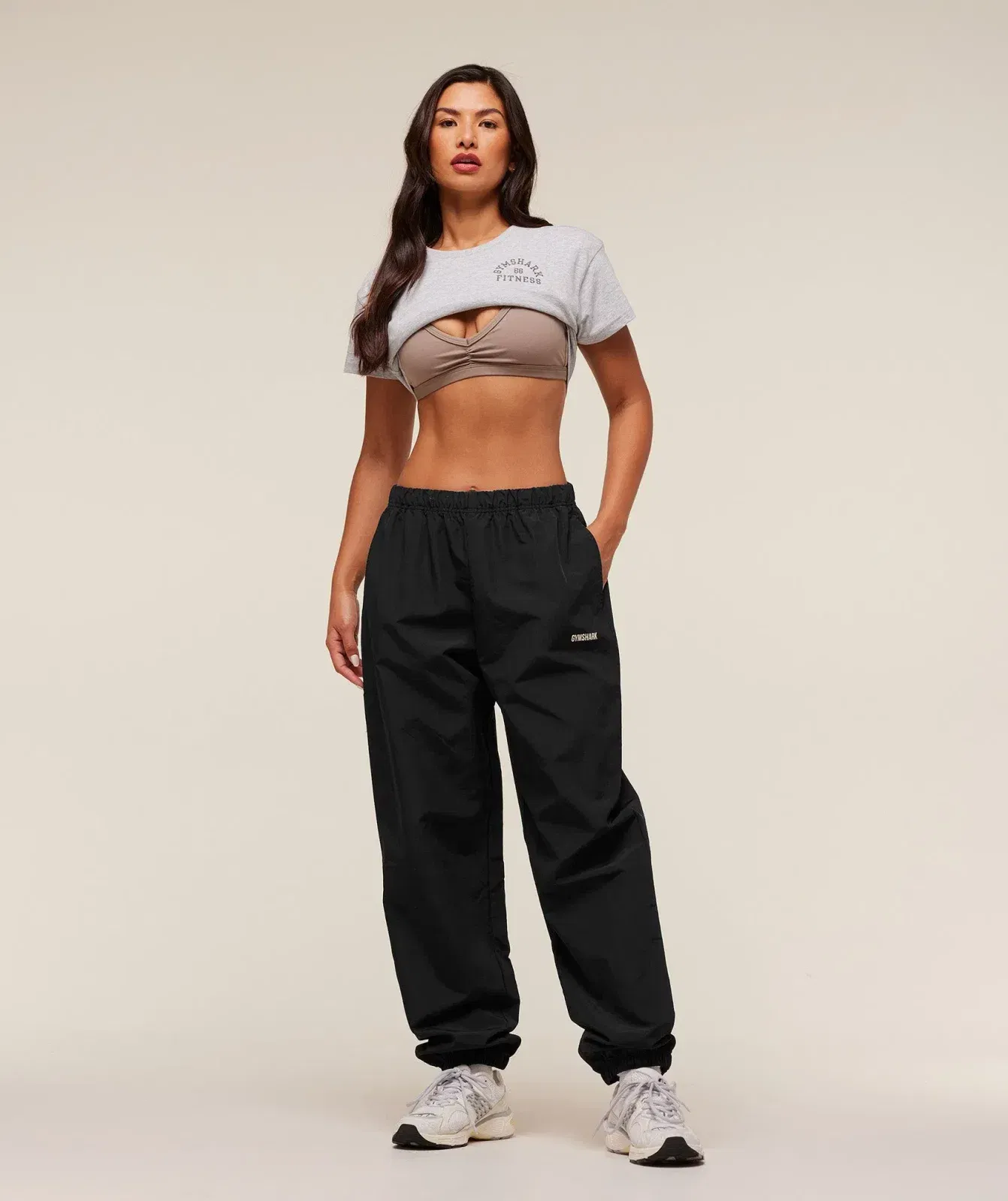 Women's Gymshark Woven Track Pants Black