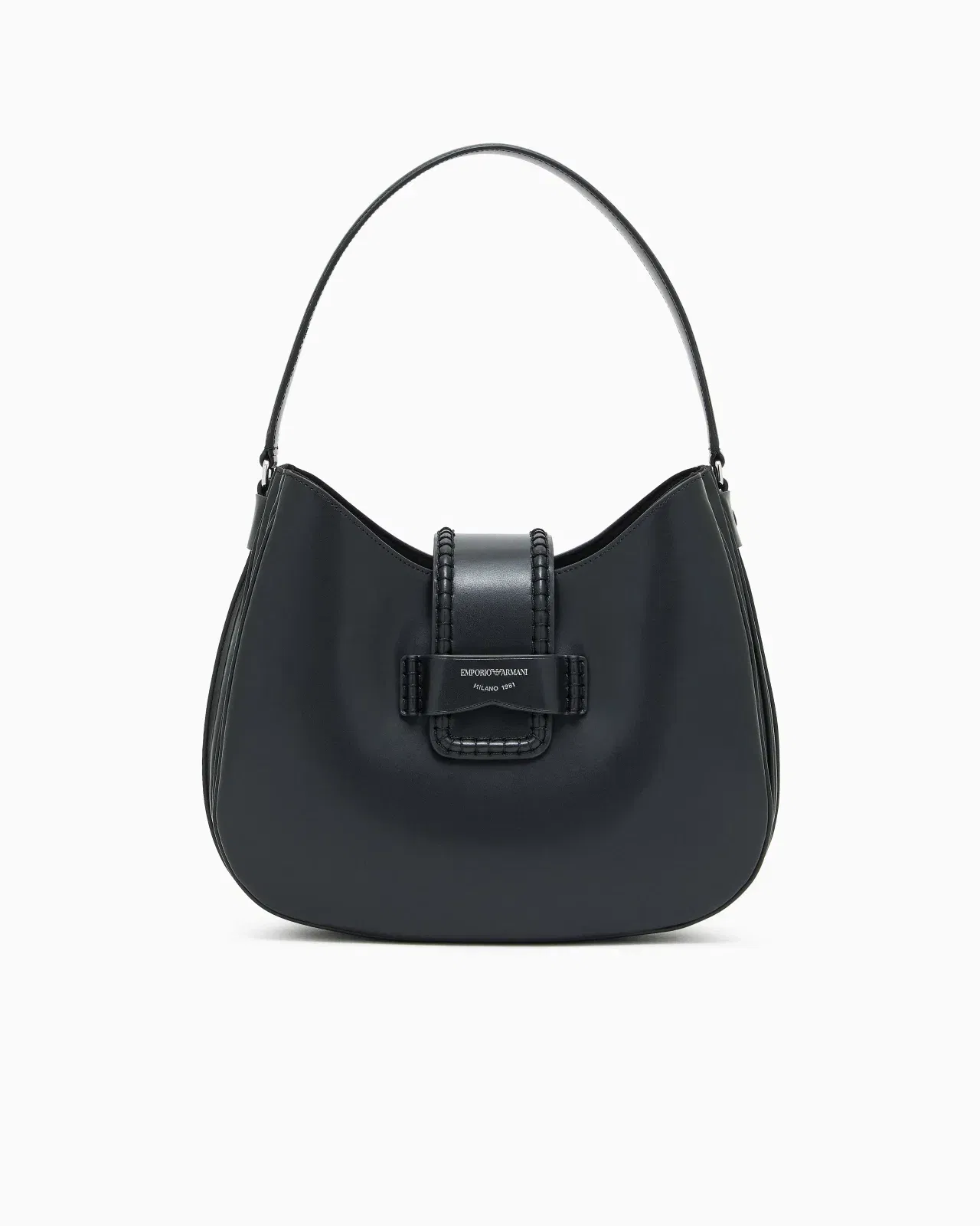 Emporio Armani Leather medium hobo shoulder bag with buckle