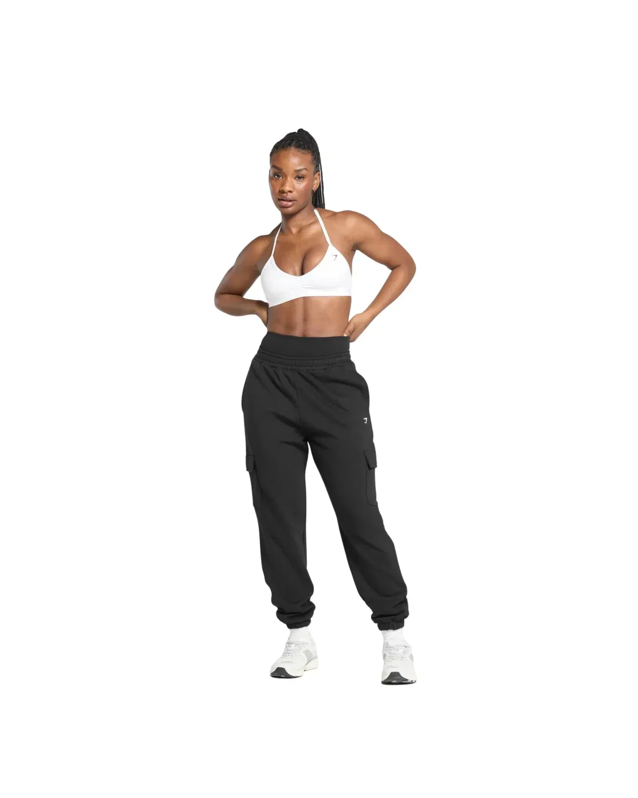 Gymshark Fleece Cargo Joggers Black
