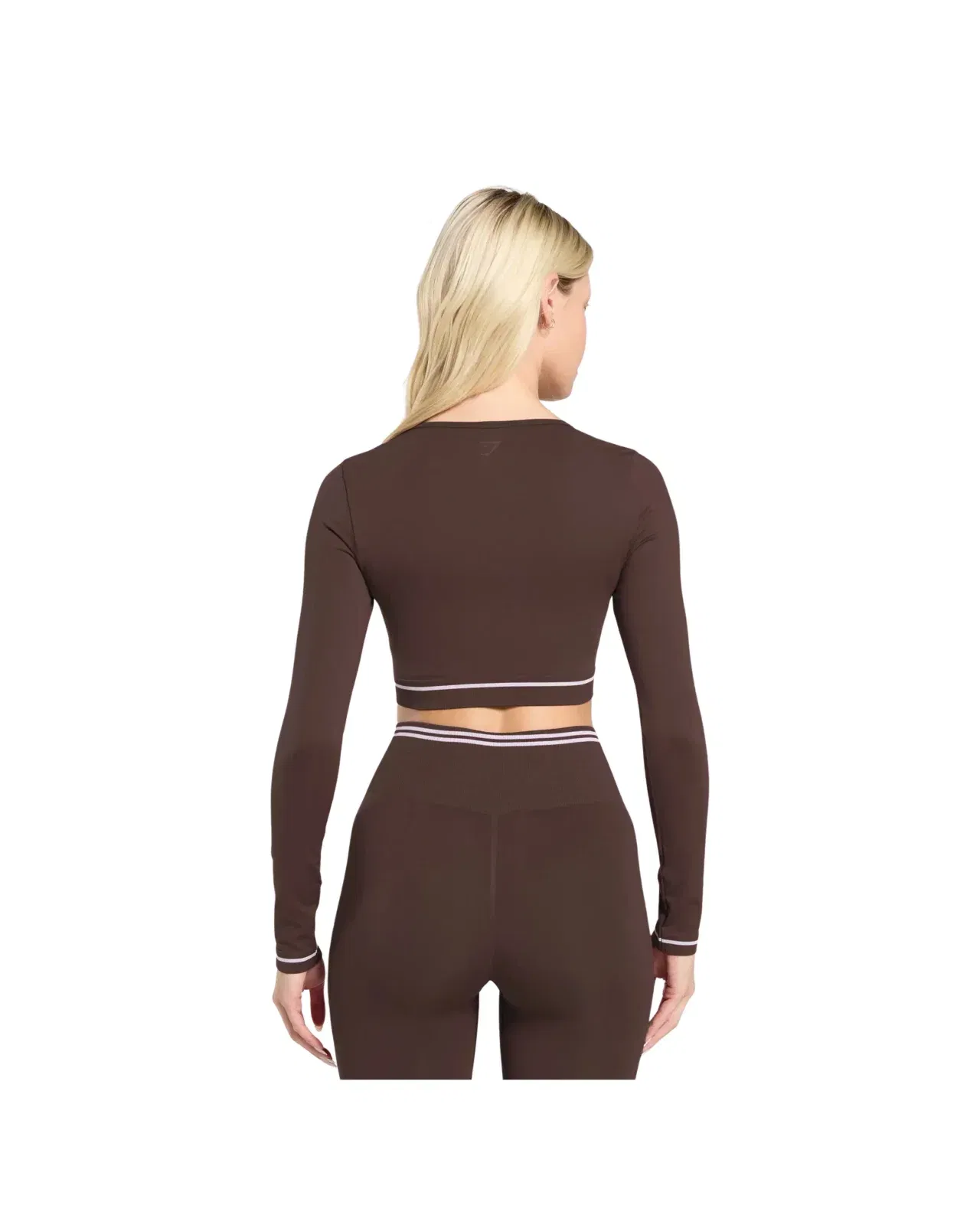 Gymshark Contrast Seamless Crop Top Heritage Brown