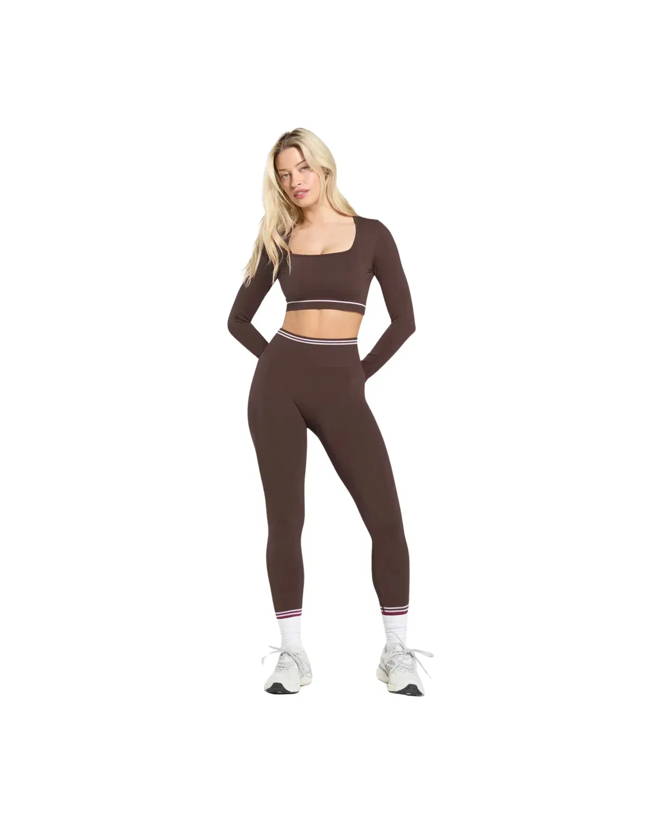 Gymshark Contrast Seamless Crop Top Heritage Brown