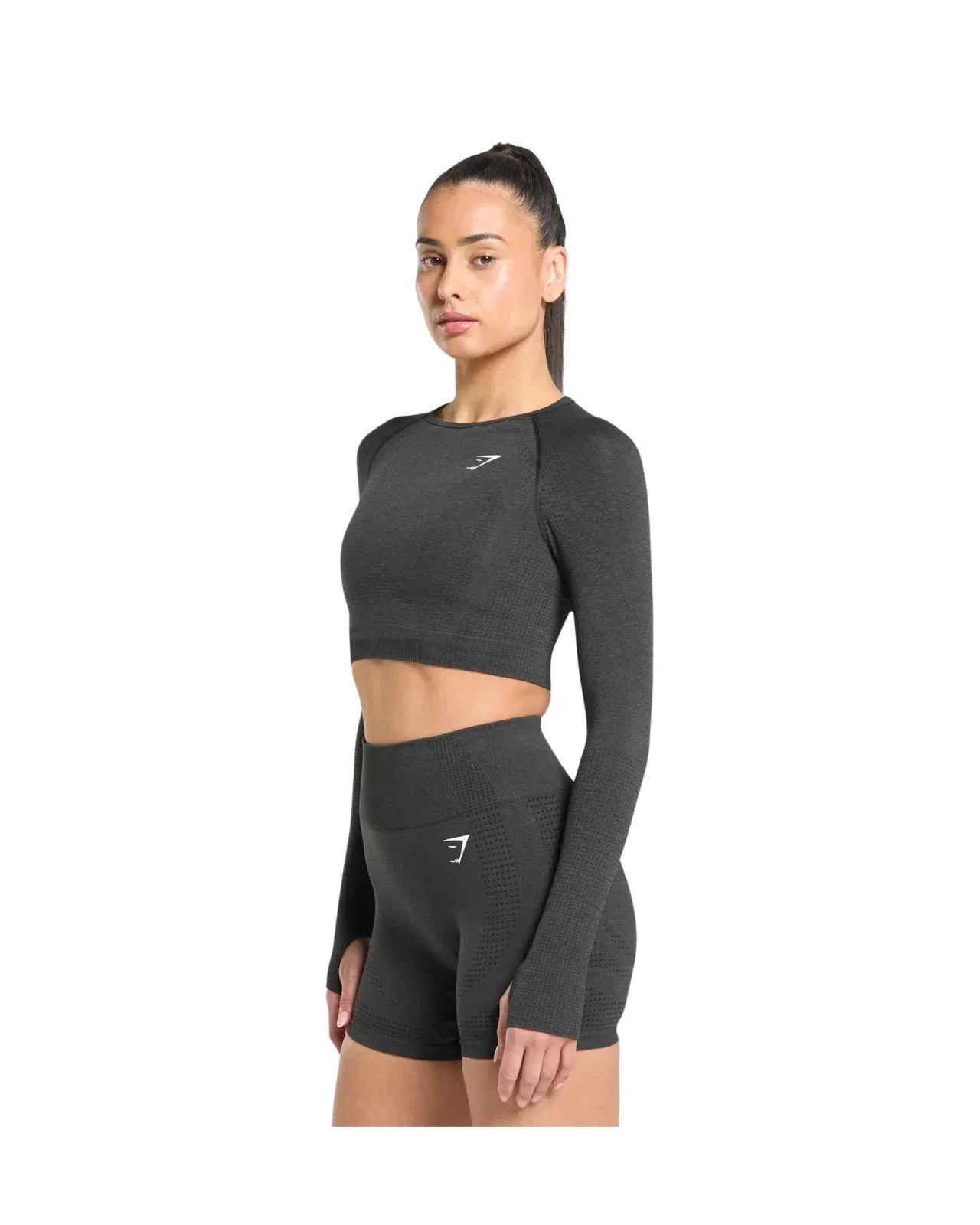 Gymshark Vital Crop Top Black Marl