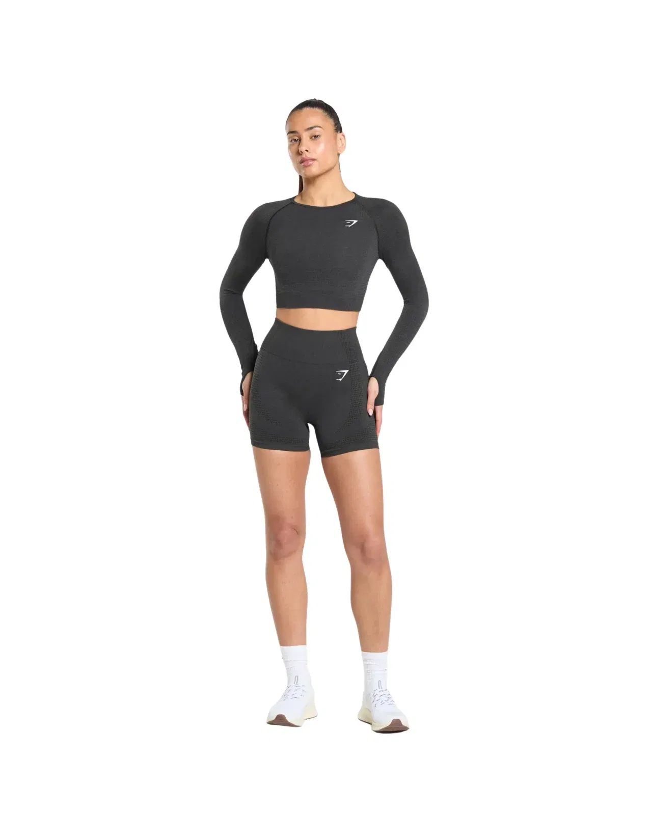 Gymshark Vital Crop Top Black Marl