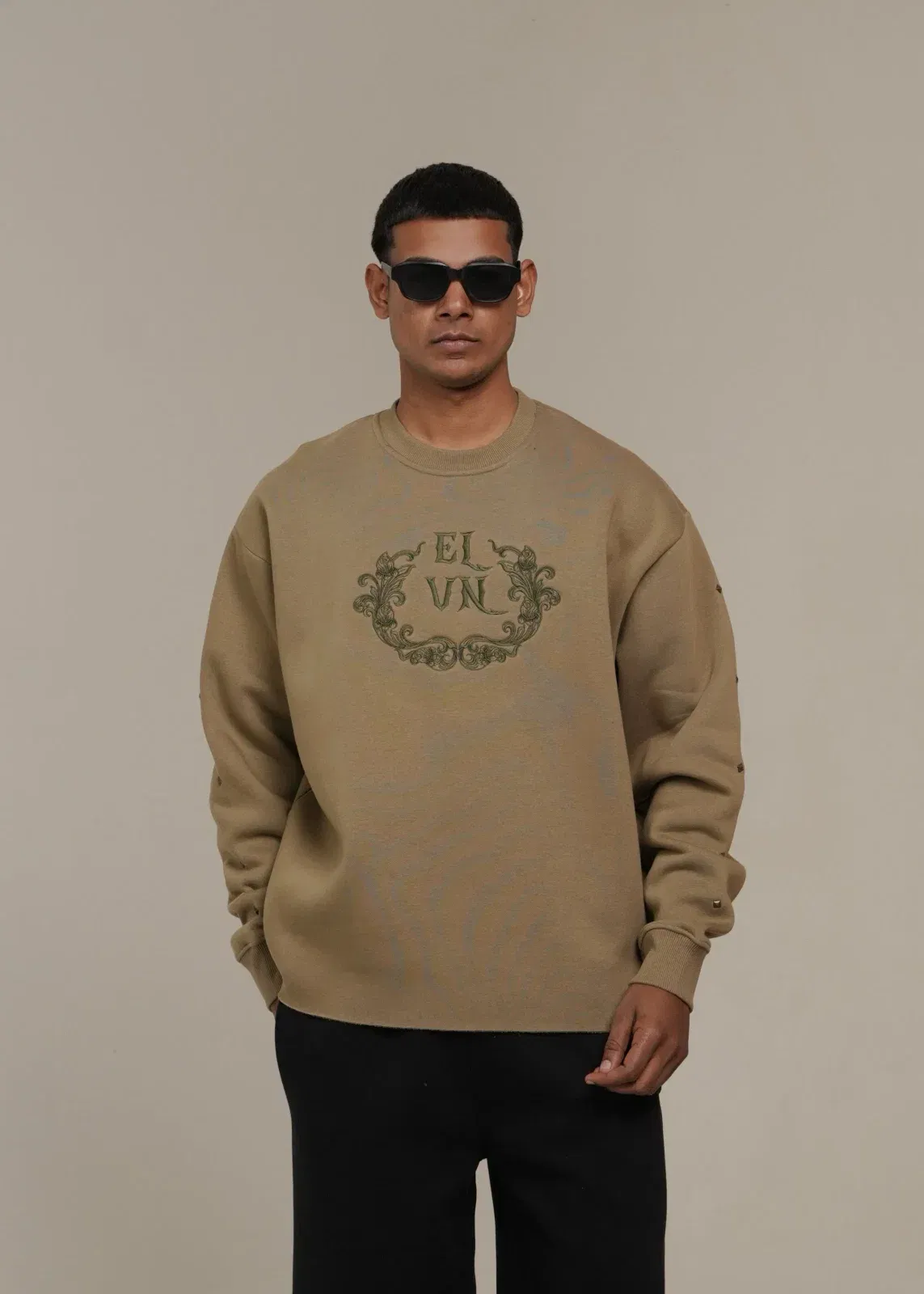 ‘FALLEN GRACE’ CROPPED SWEATSHIRT | SAGE GREEN