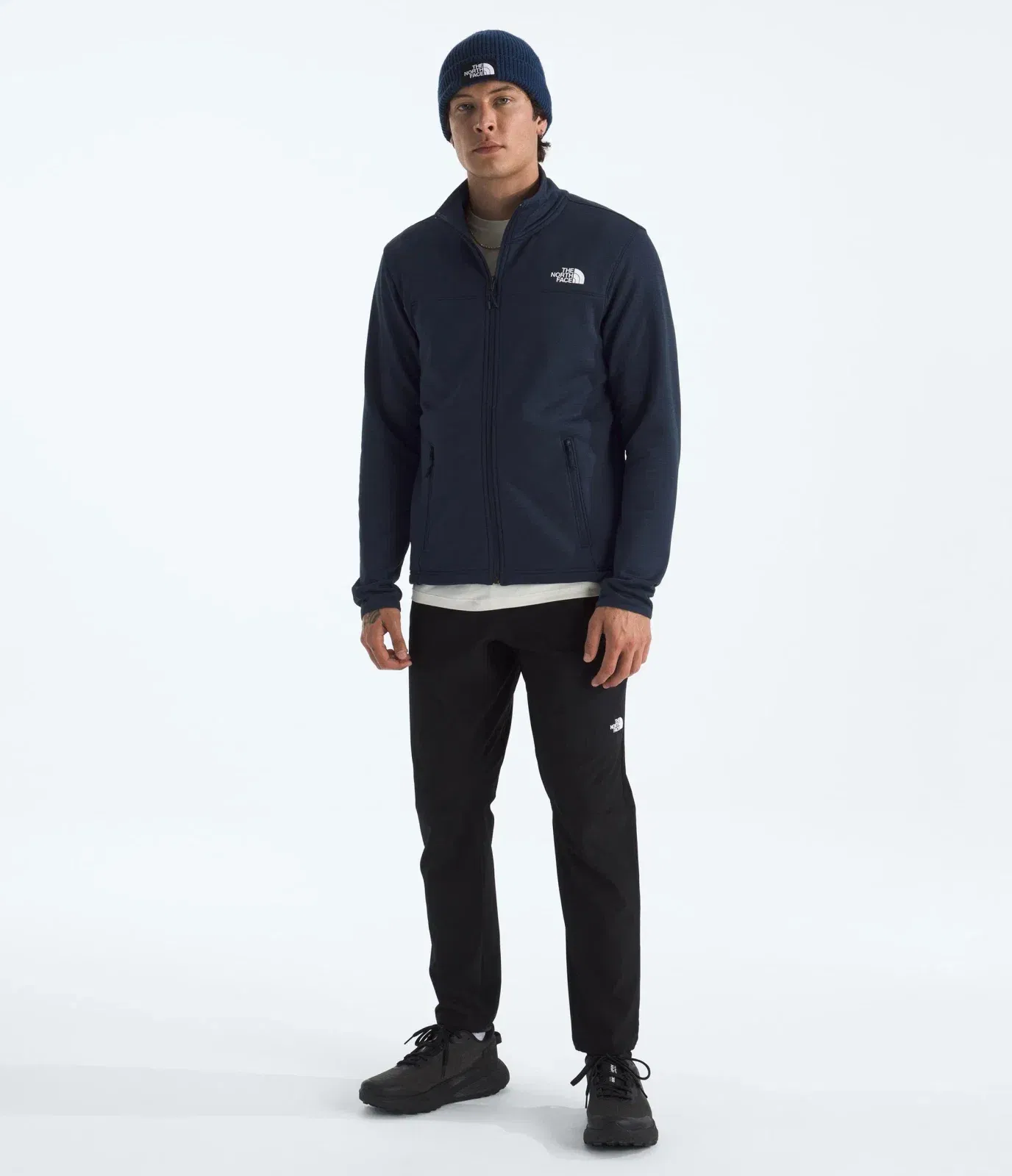 The North Face Men’s Cedar Trail Grid Fleece Full-Zip Jacket Summit Navy