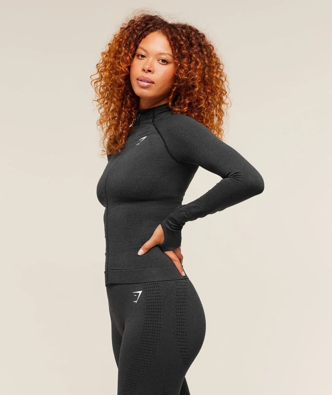 Women's Gymshark Vital Tight Tracktop Black Marl