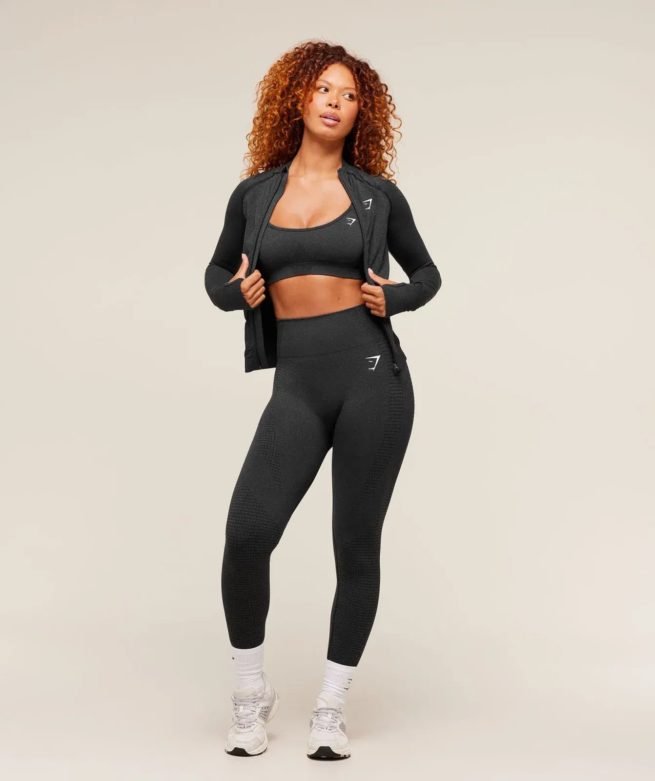 Women's Gymshark Vital Tight Tracktop Black Marl
