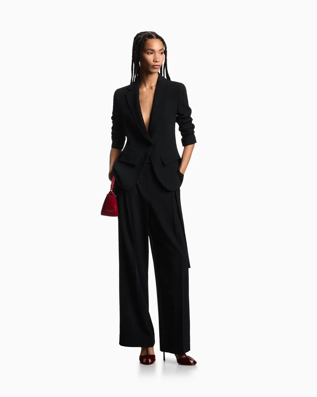 Emporio Armani Single-breasted cady crêpe blazer