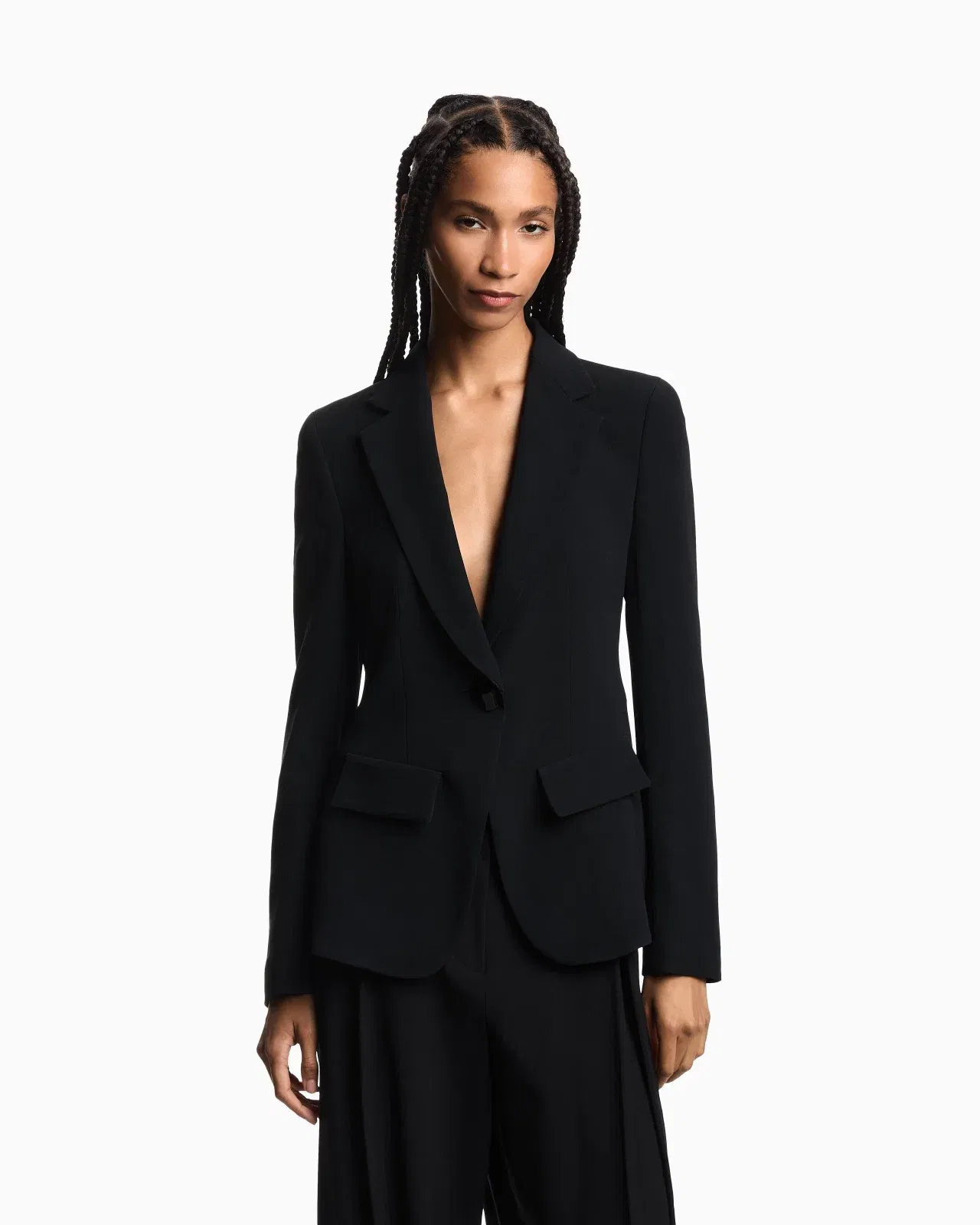 Emporio Armani Single-breasted cady crêpe blazer