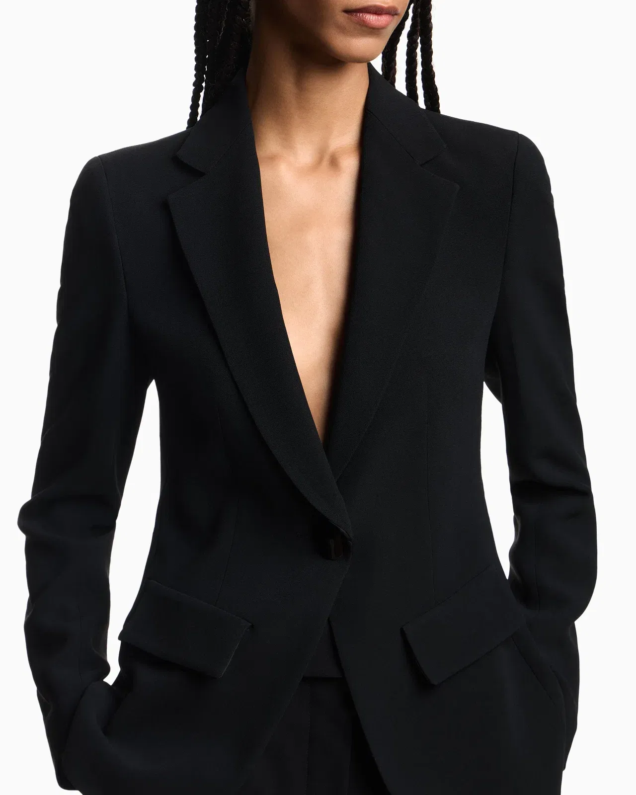Emporio Armani Single-breasted cady crêpe blazer