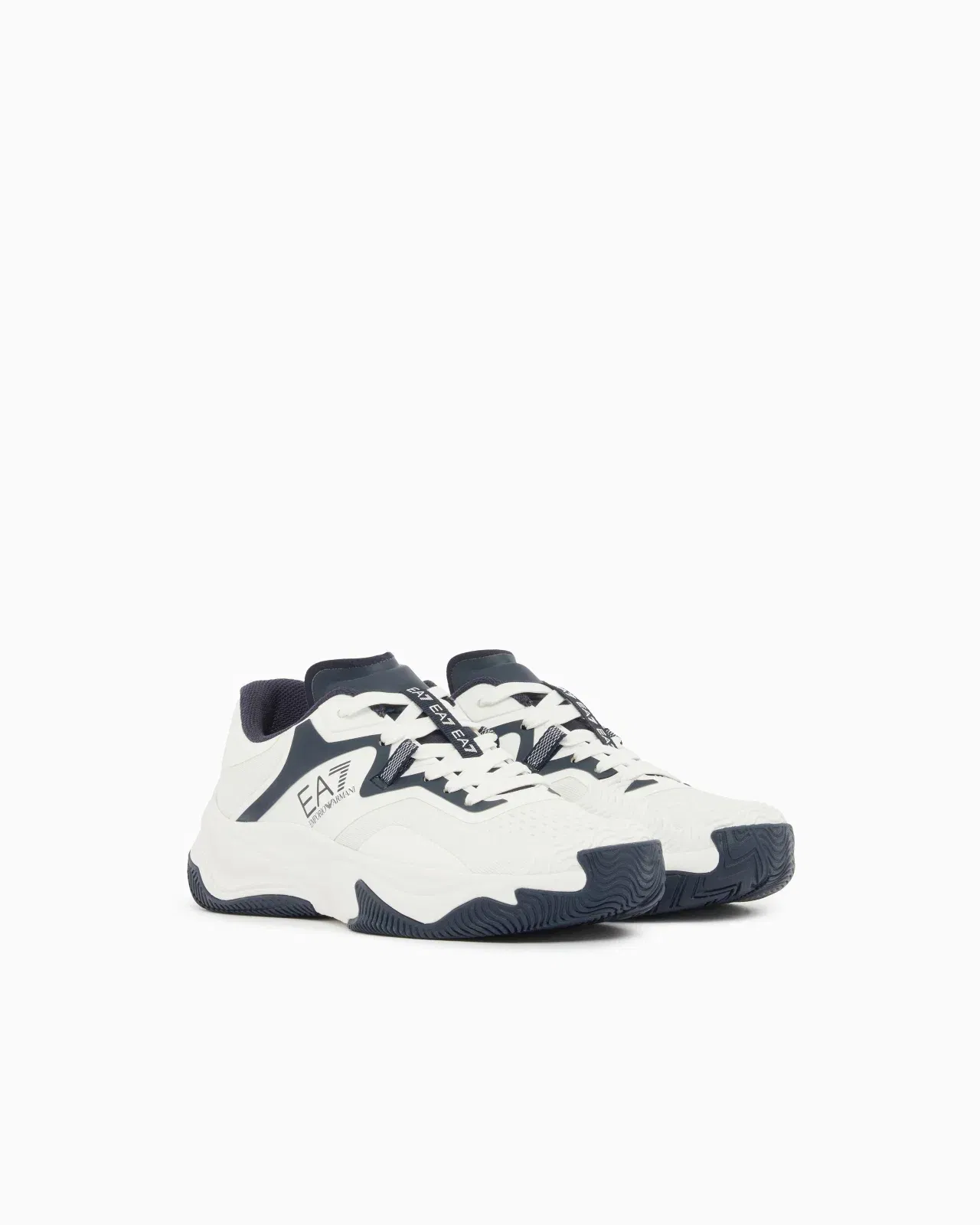 Ea7 Running Sneaker With A Breathable Mesh Upper New Padel White