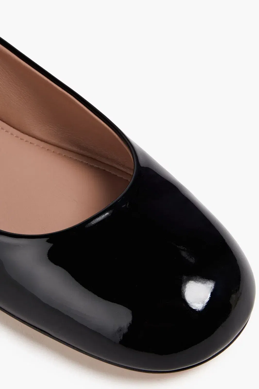 Valentino Garavani Tan-Go Patent-Leather Ballet Flats Black Women's