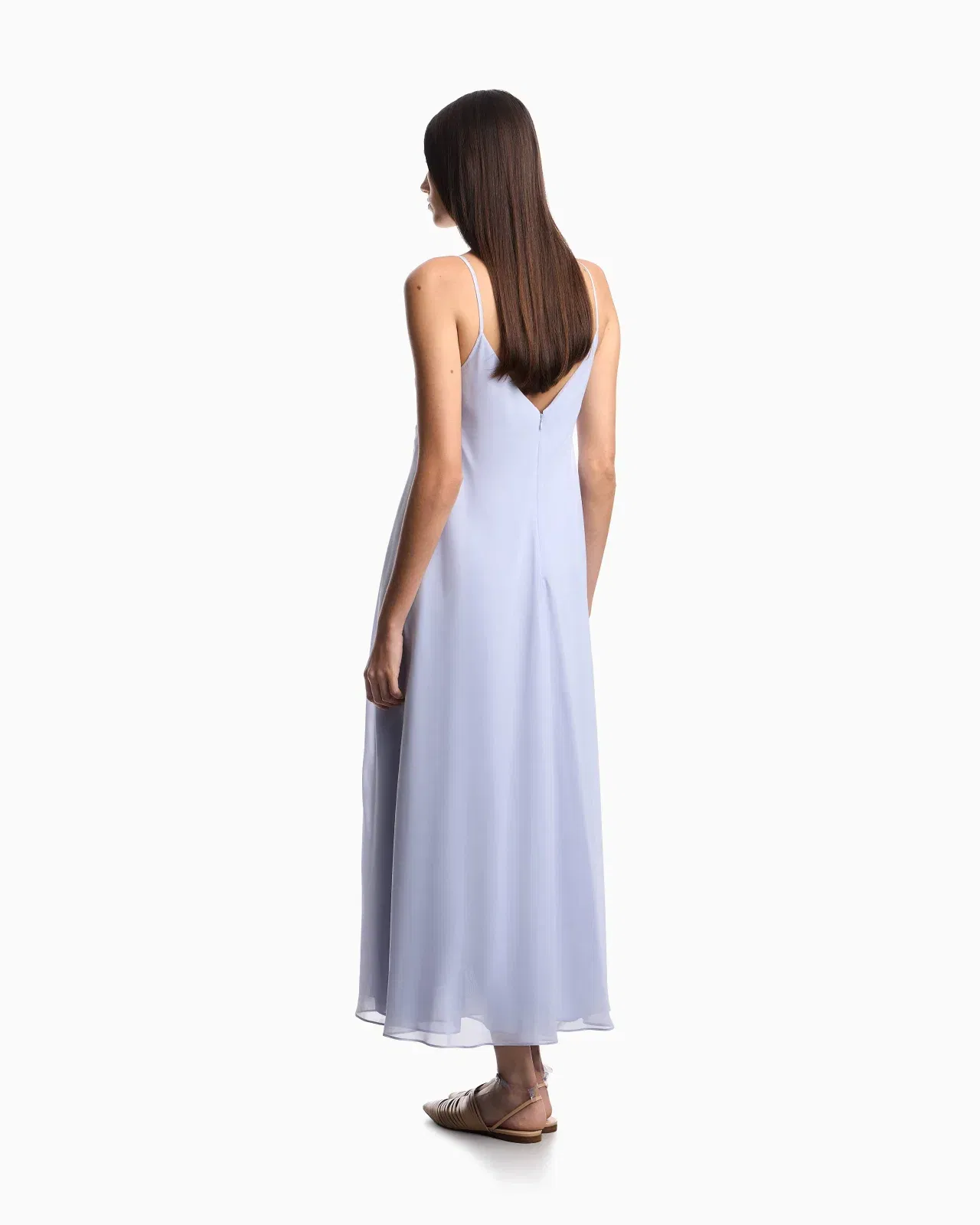 Emporio Armani Long, technical georgette dress