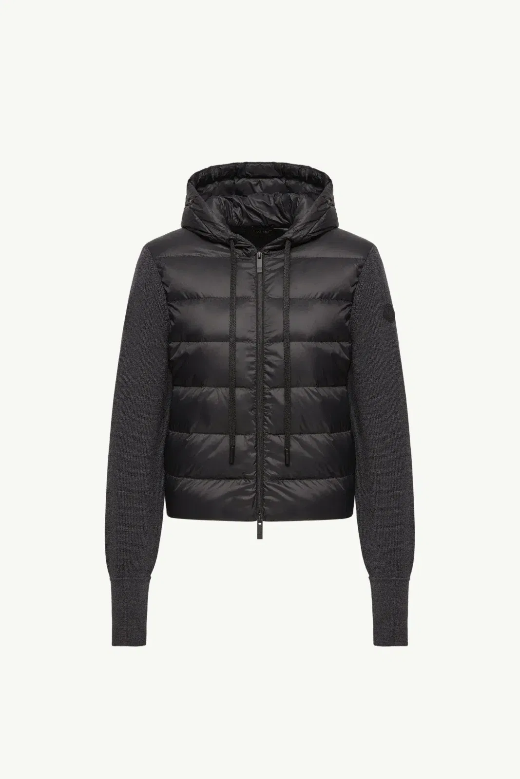 Moncler Wool Hooded Padded Zip-Up Cardigan Dark Grey Dark Grey