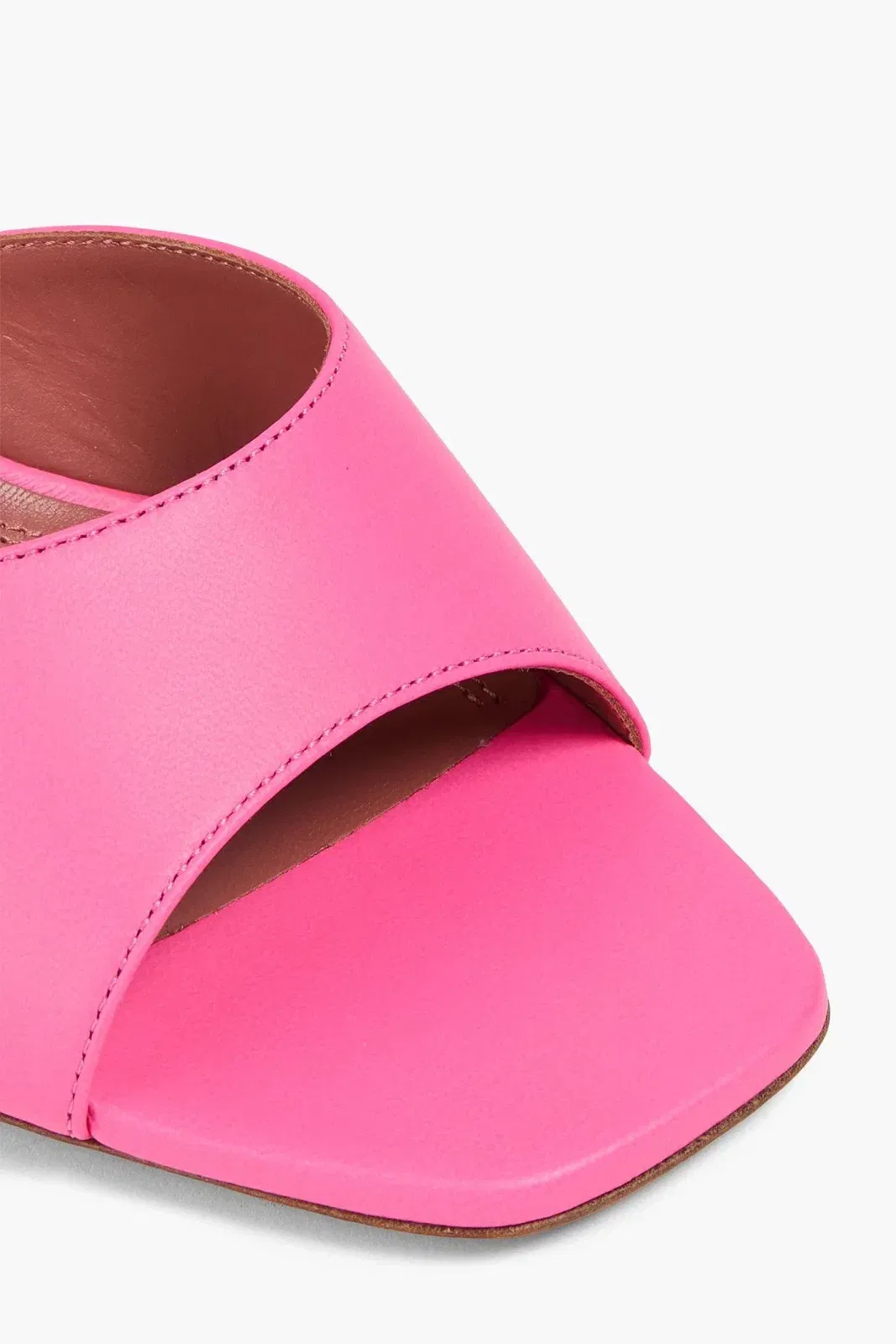 Amina Muaddi Lupita Leather Mules Bubblegum Women's