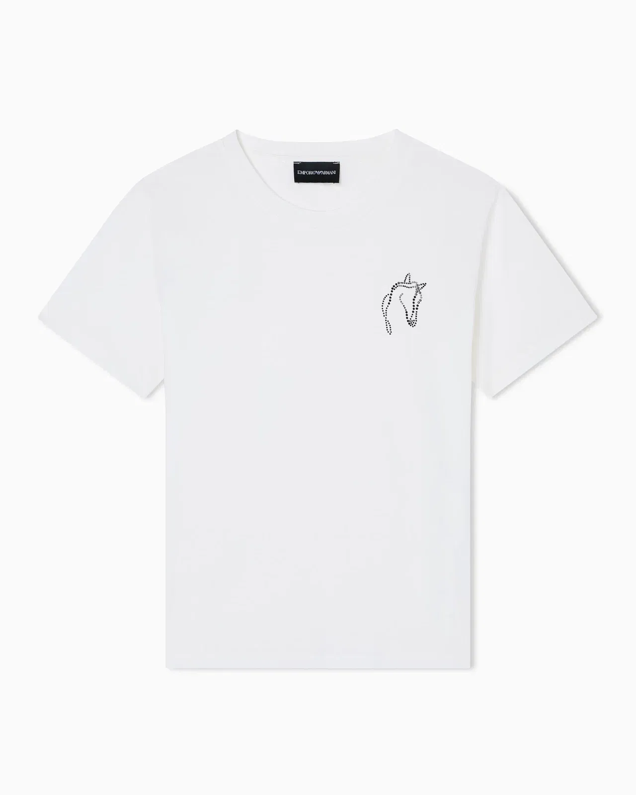 Emporio Armani Lunar New Year slim-fit jersey T-shirt with rhinestone outline