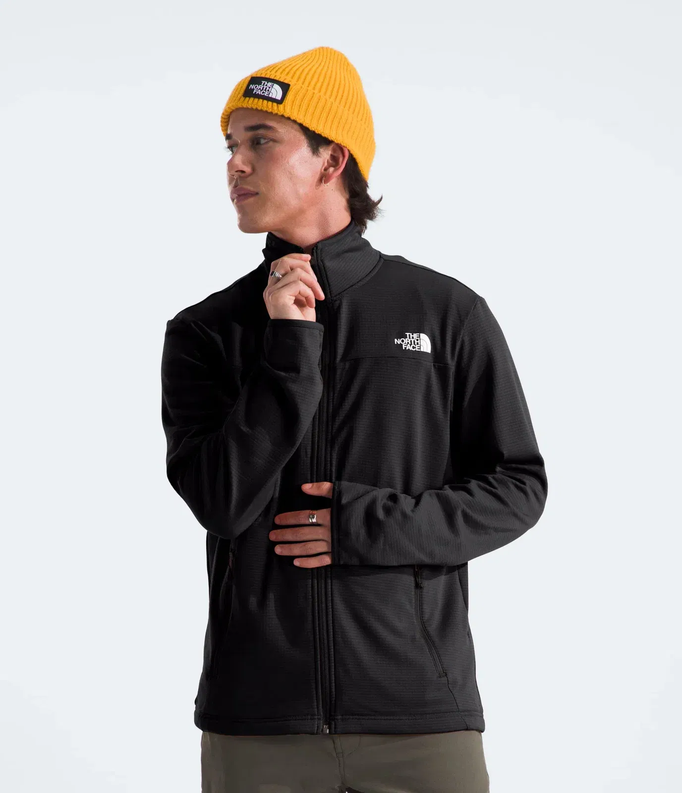 The North Face Men’s Cedar Trail Grid Fleece Full-Zip Jacket TNF Black