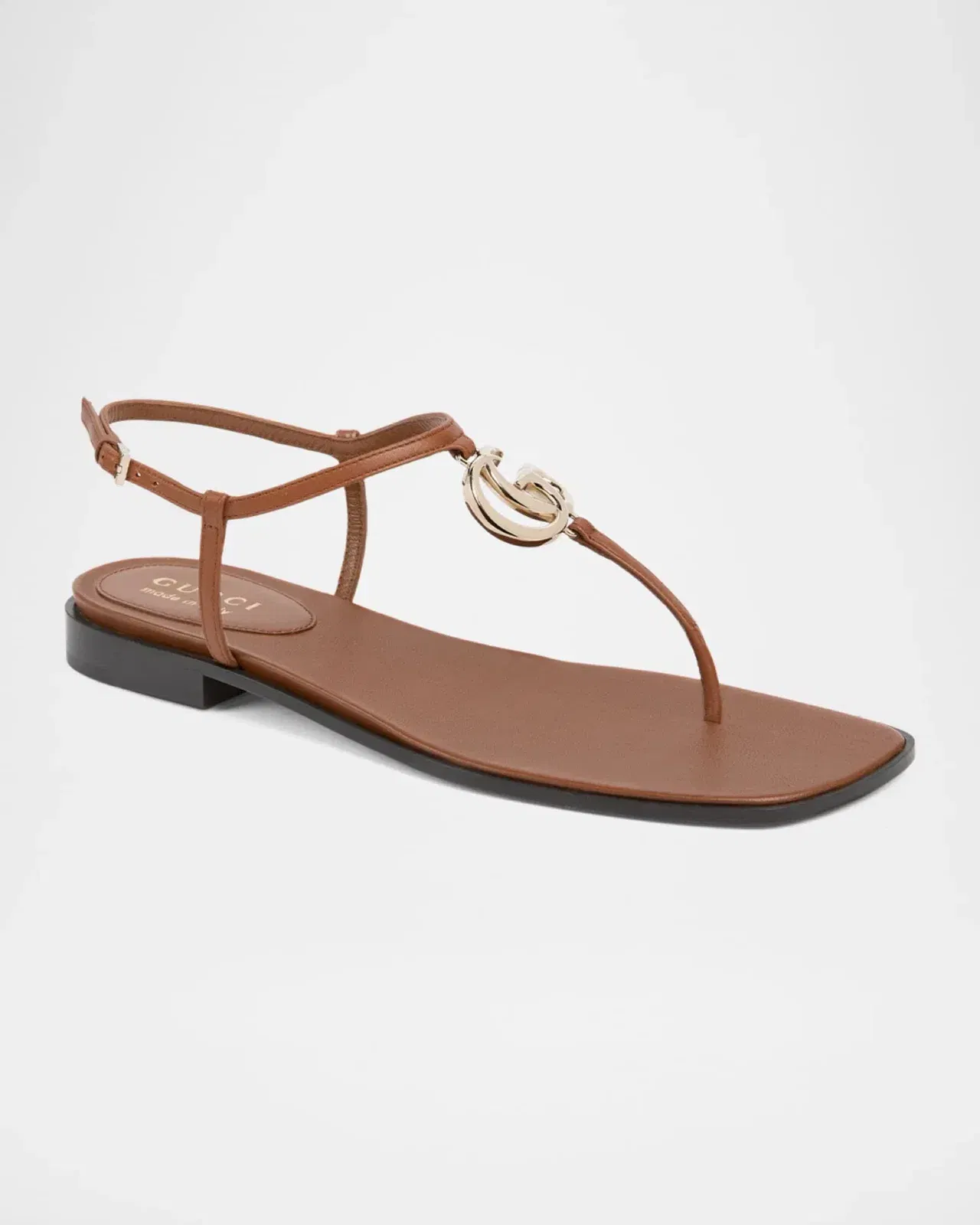 GG Marmont Leather Thong Sandals