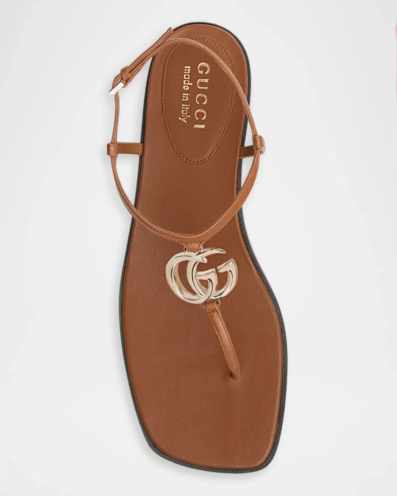 GG Marmont Leather Thong Sandals