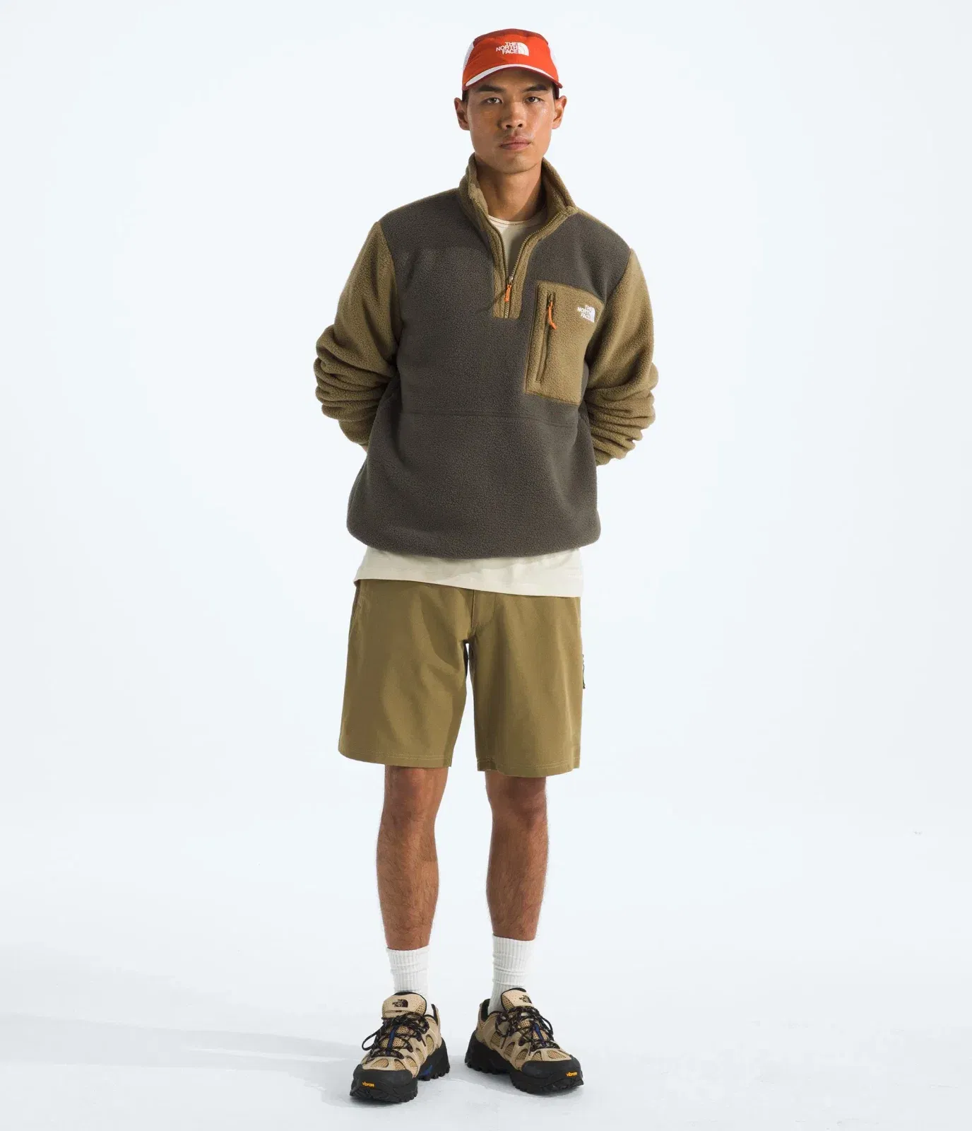 The North Face Men’s Yumiori ¼-Zip New Taupe Green-Cedar-Dust Orange