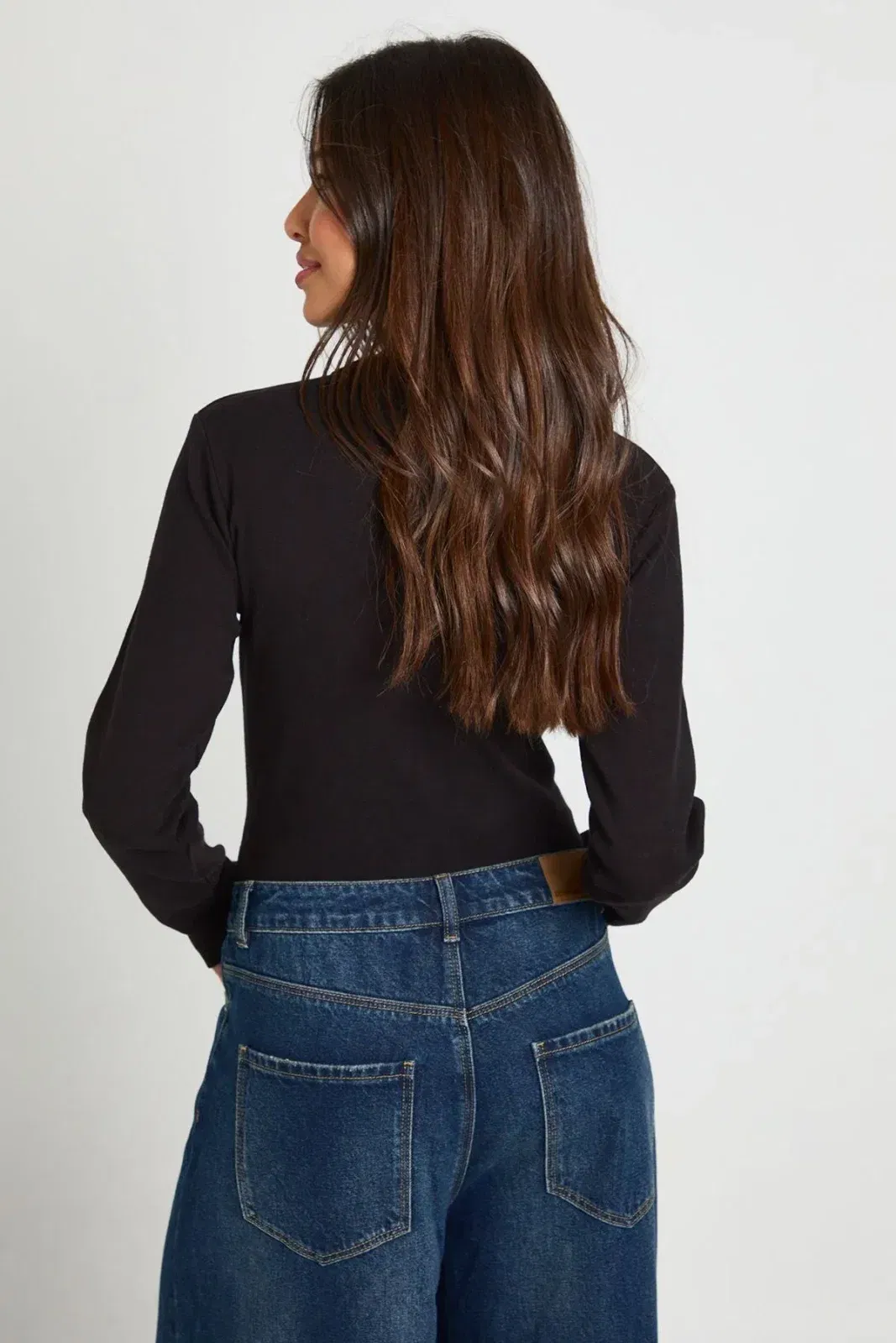 Cotton Henley Button Front Long Sleeve Top