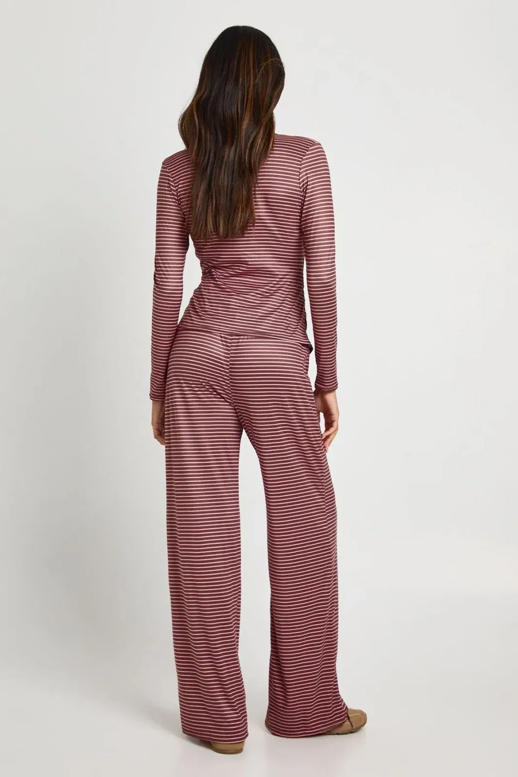 Maternity Stripe Long Sleeve Top And Trouser Set