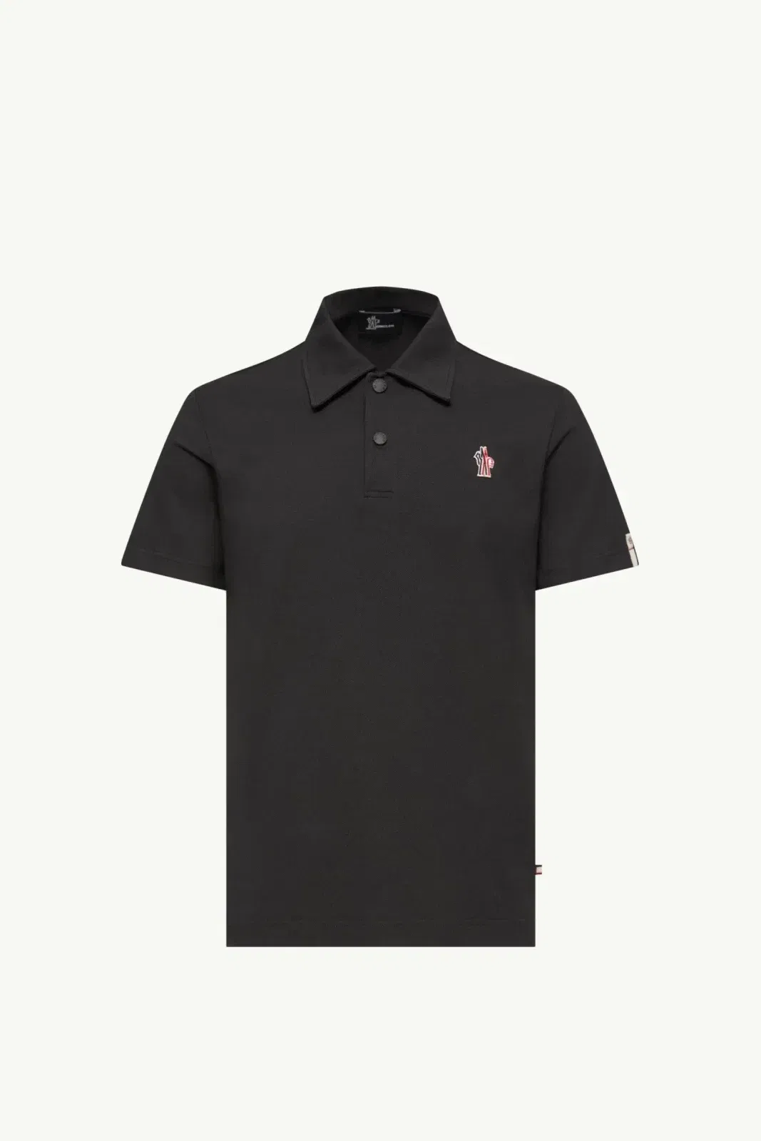 Moncler Logo Patch Polo Shirt Black Black