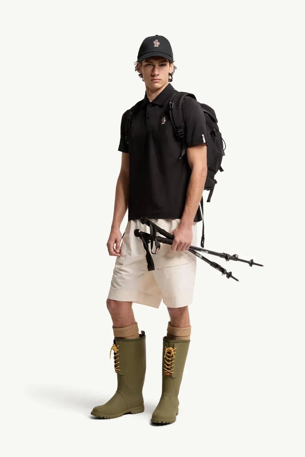 Moncler Logo Patch Polo Shirt Black Black