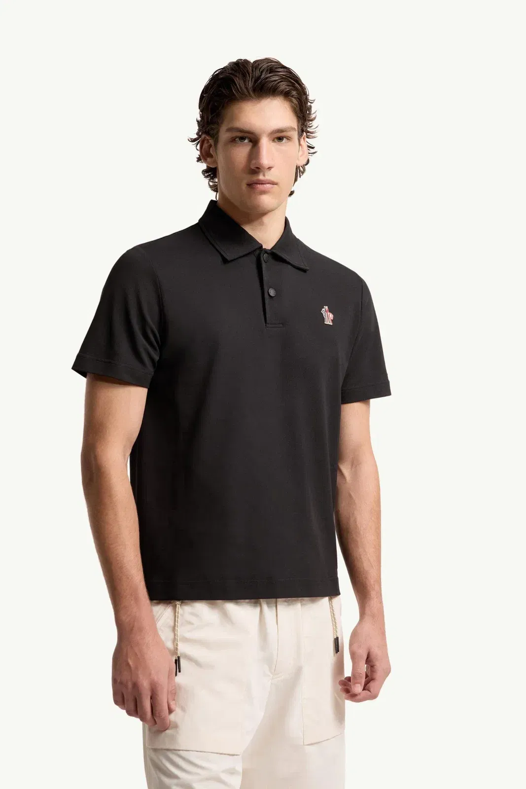 Moncler Logo Patch Polo Shirt Black Black