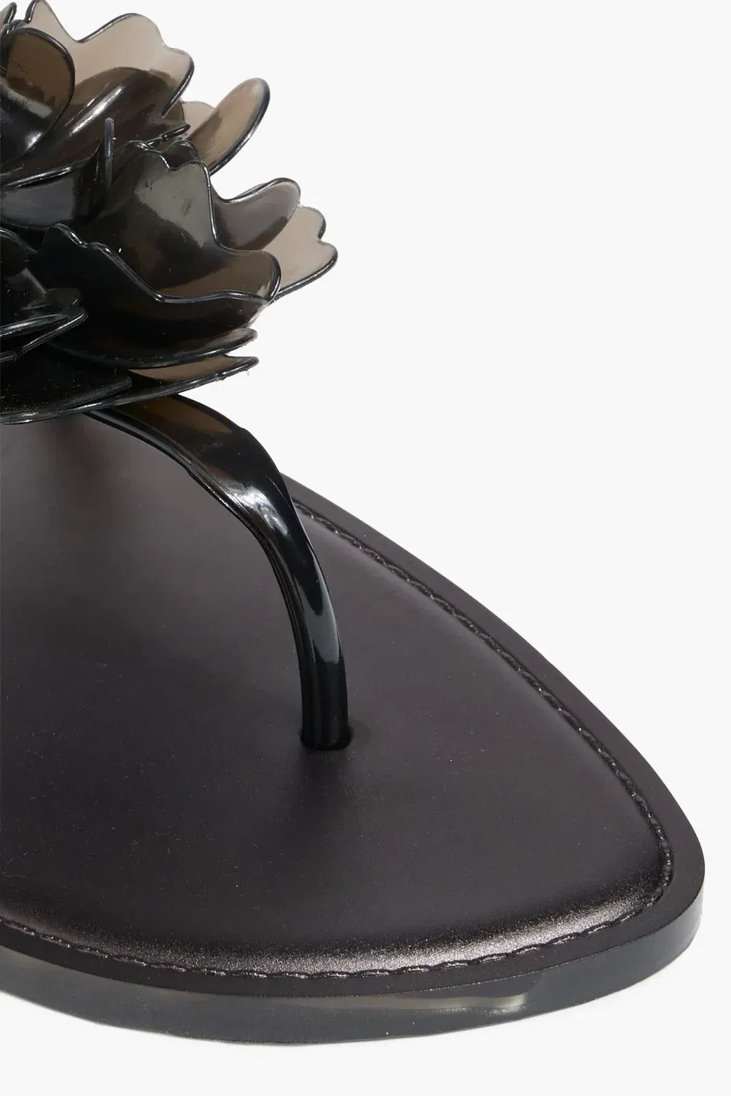 Farm Rio Appliqud Pvc Flip Flops Black Women's