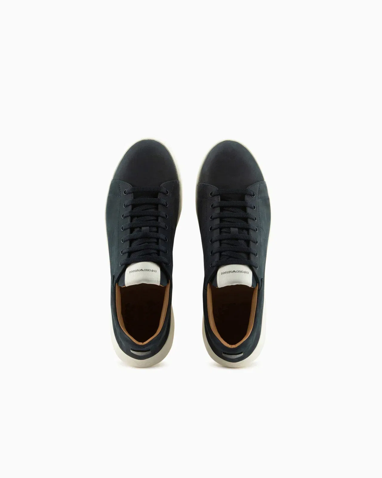 Emporio Armani Sneaker With Knurled Soles In Nubuck Leather Essential Blue