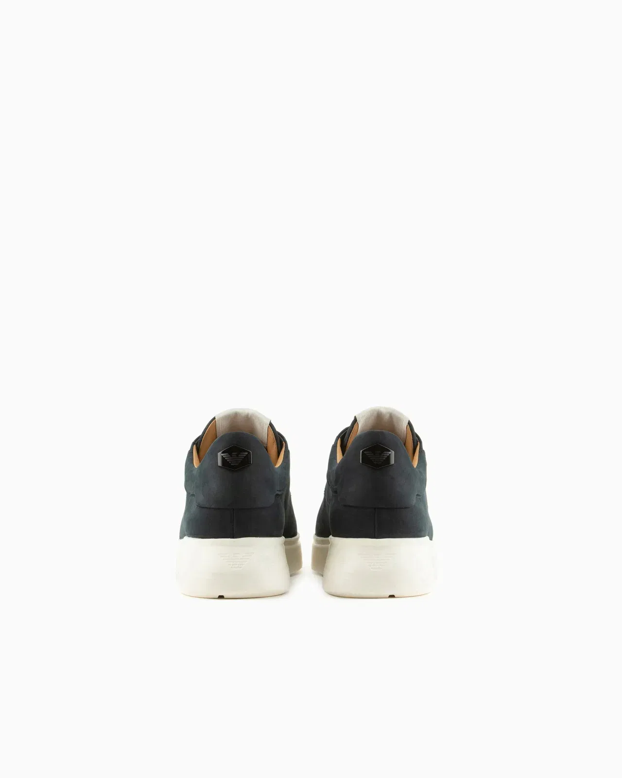 Emporio Armani Sneaker With Knurled Soles In Nubuck Leather Essential Blue