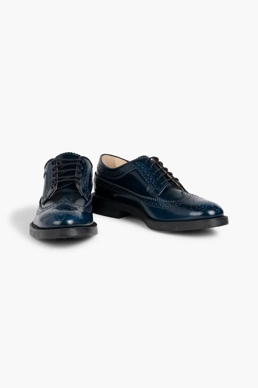 Tod's Perforated Leather Brogues Navy Women's