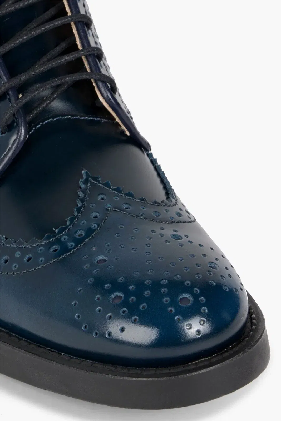 Tod's Perforated Leather Brogues Navy Women's