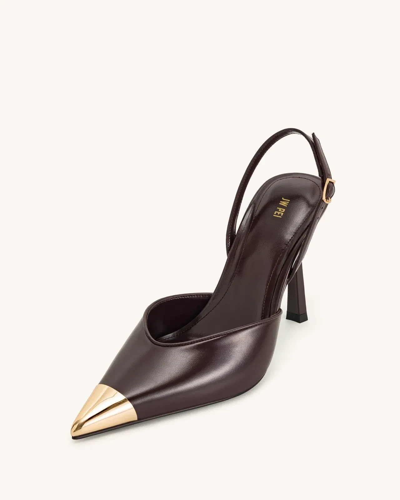 Savannah Gold Tipped Slingback Pumps - Burgundy