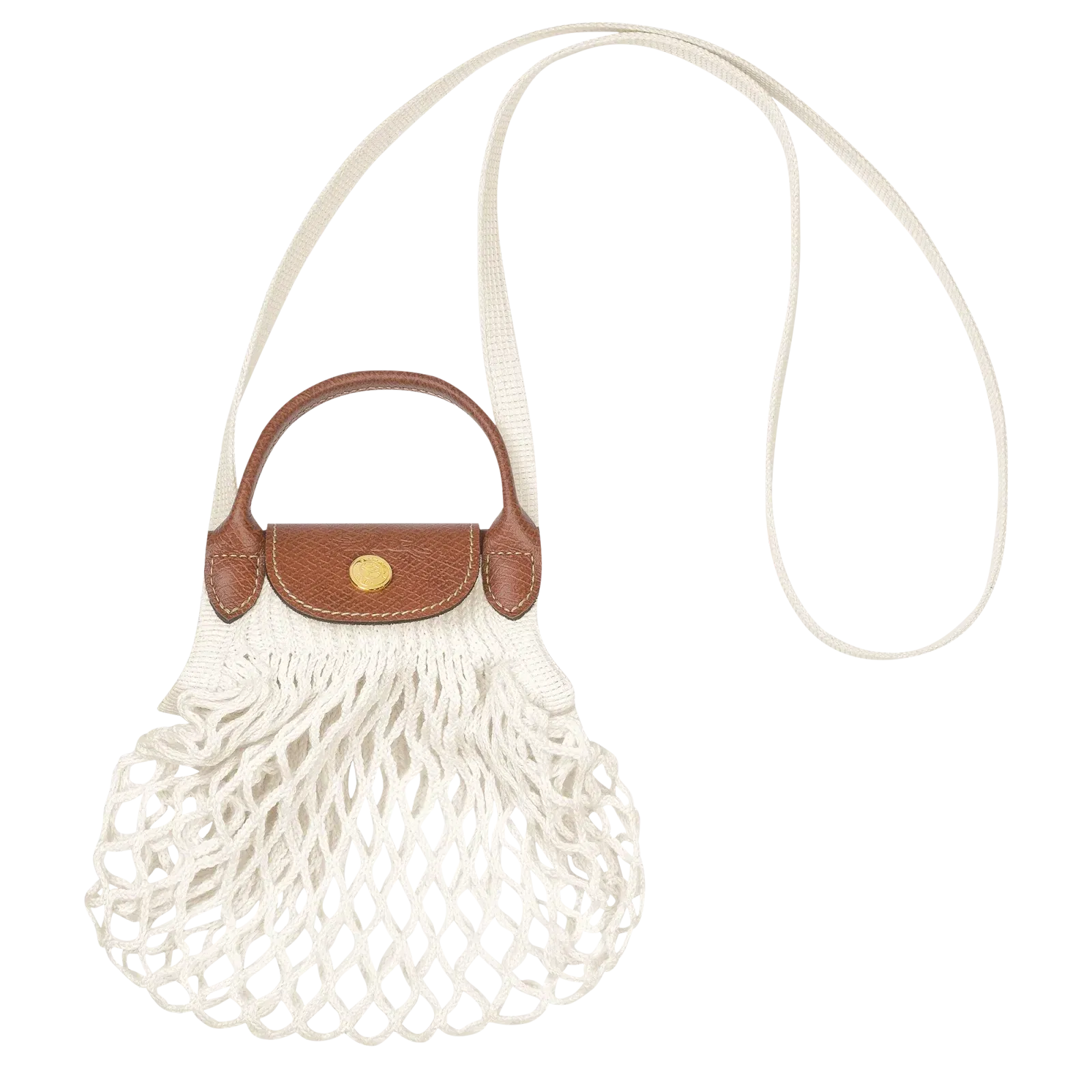 Longchamp Le Pliage Filet XS Mesh bag Ecru