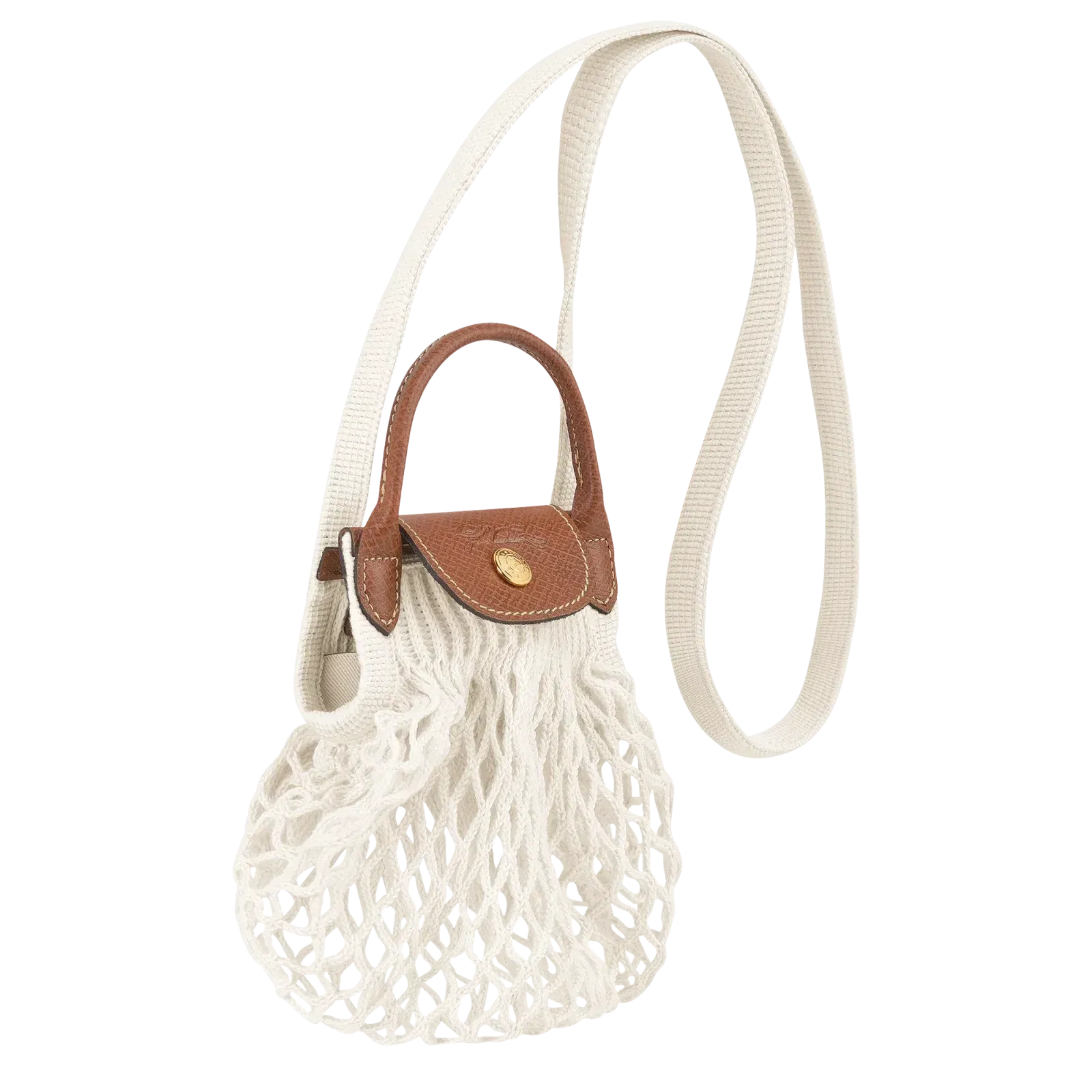 Longchamp Le Pliage Filet XS Mesh bag Ecru