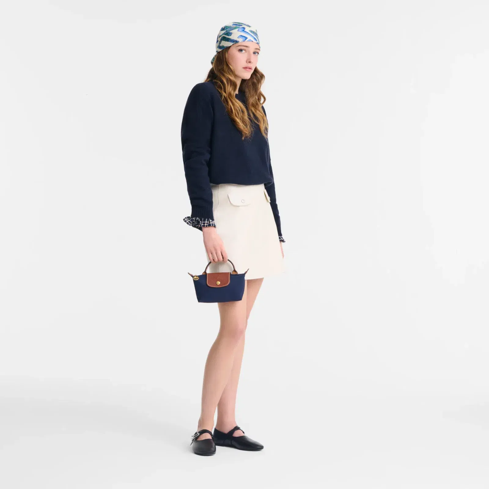 Longchamp Le Pliage Original Pouch with handle Navy