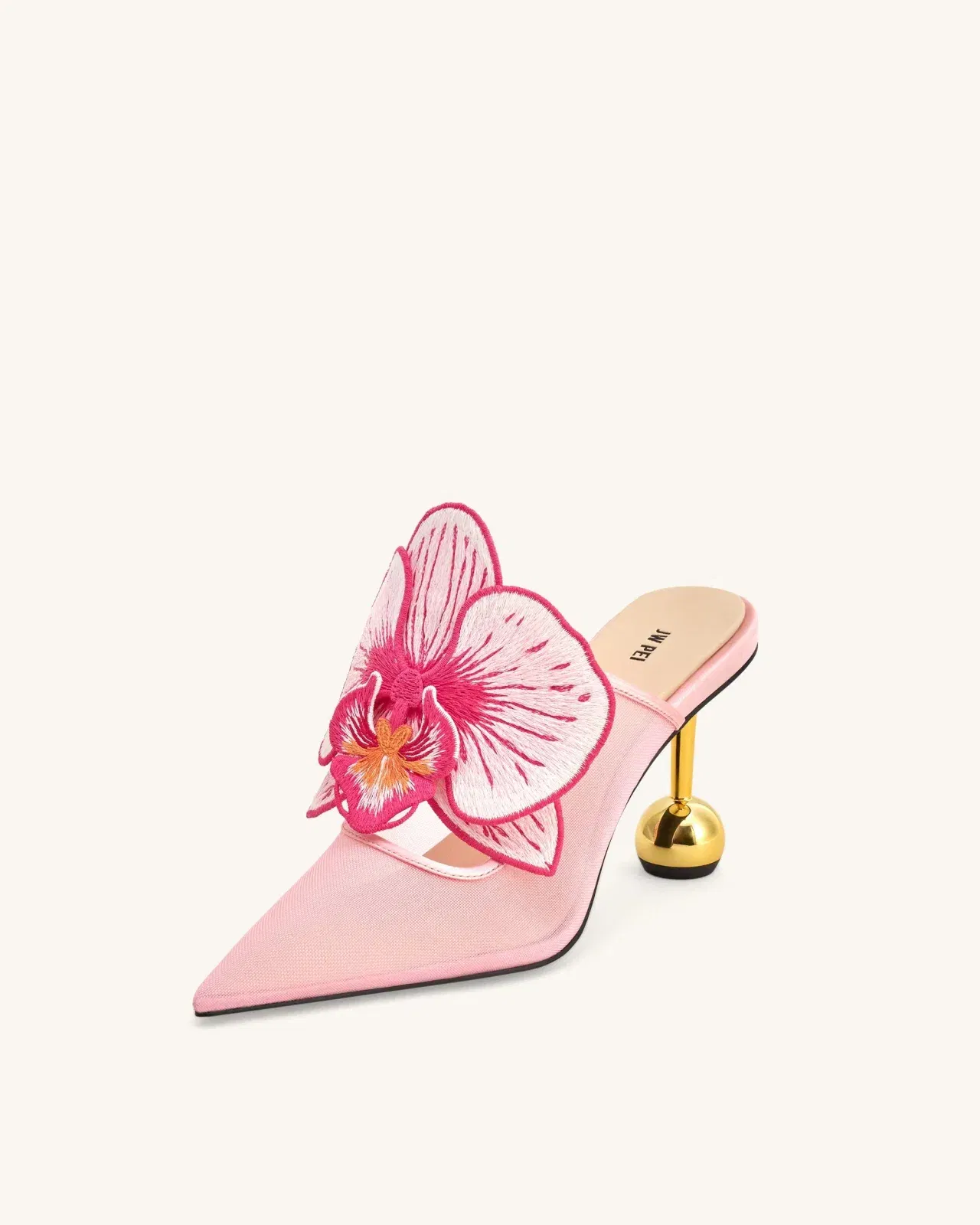 Sofia Orchid Sphere Heel Mules - Pink
