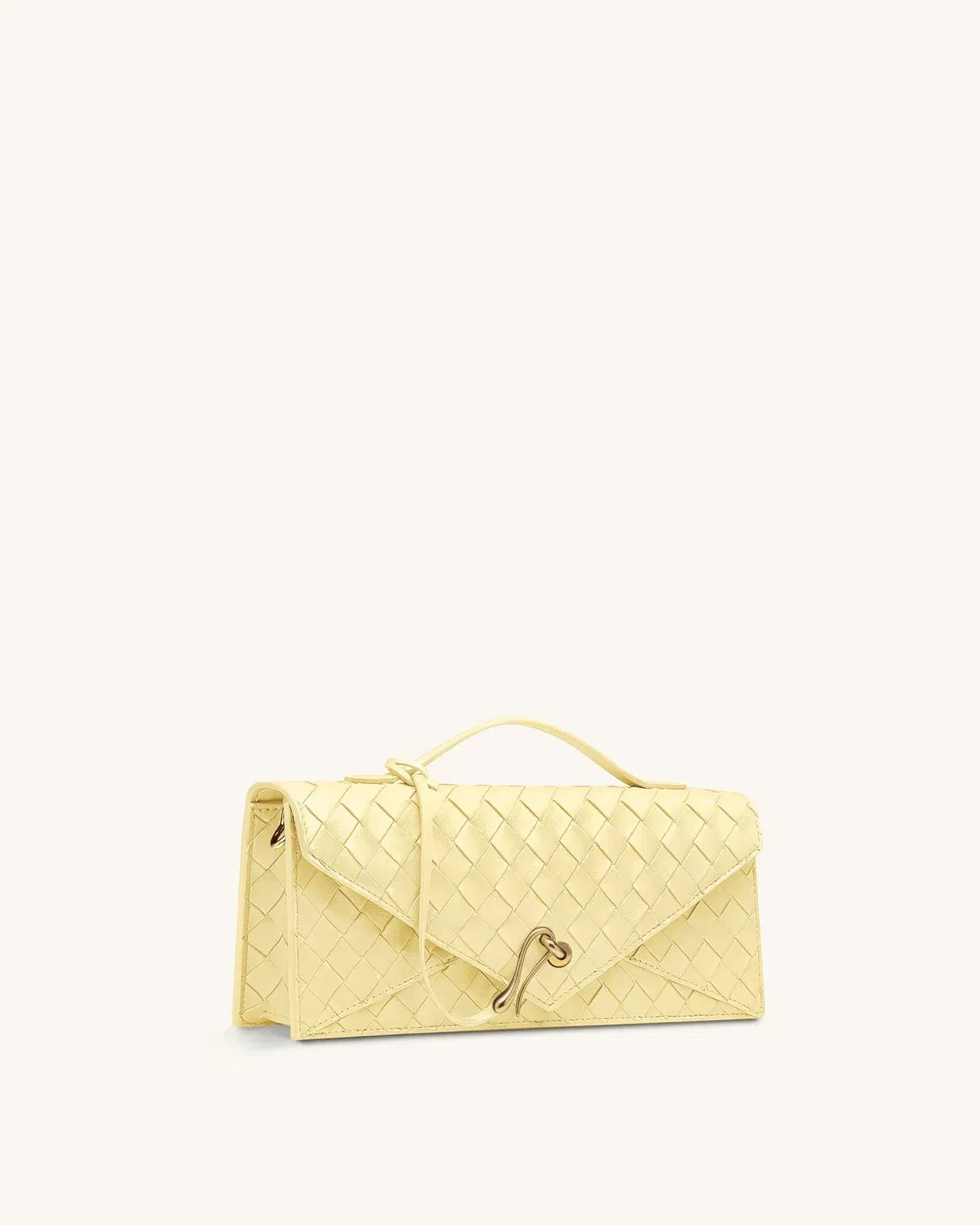 Celeste Woven Textured Envelope Top Handle Bag - Mocha Brown