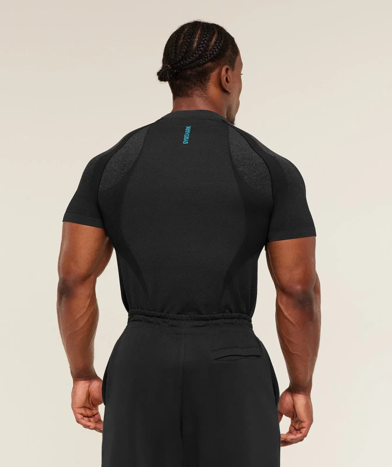 Gymshark Shadow Seamless T-Shirt - Black/Brand Blue