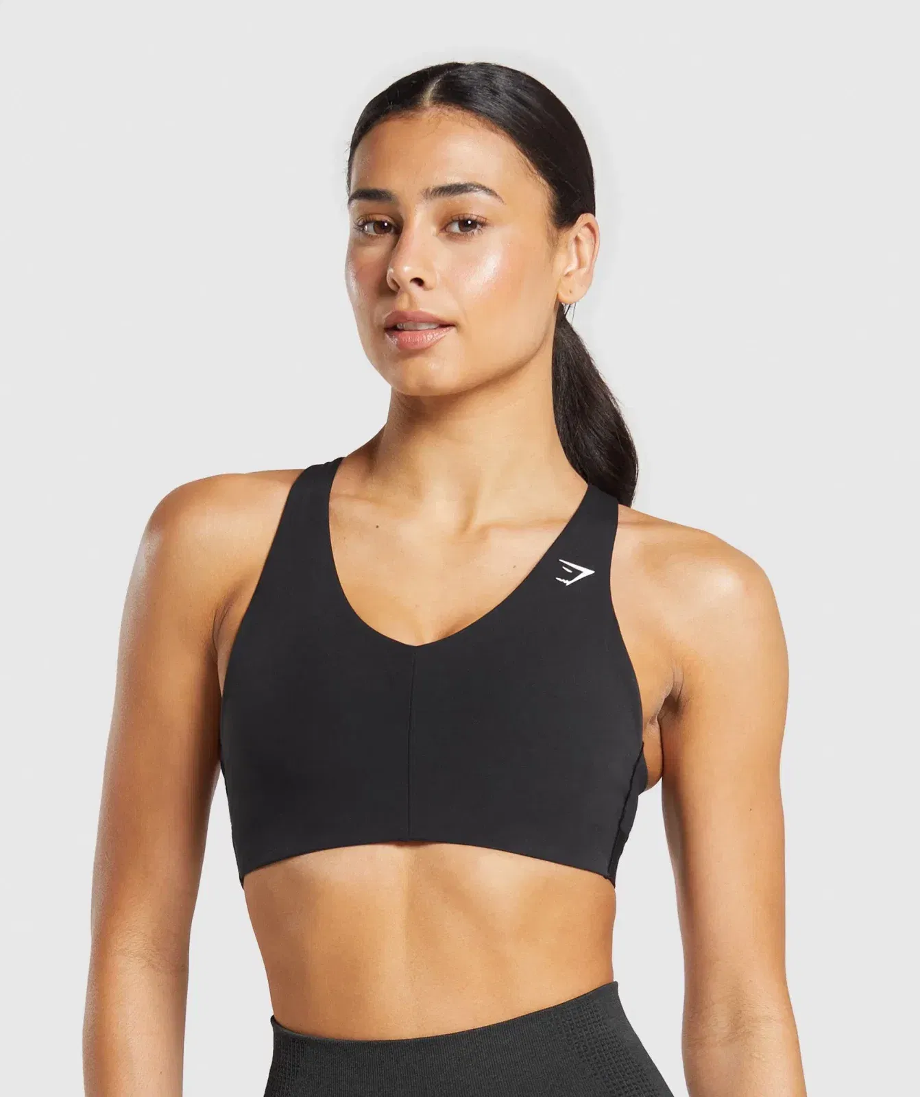 Women's Gymshark Strappy Back Medium Support Sports Bra Black