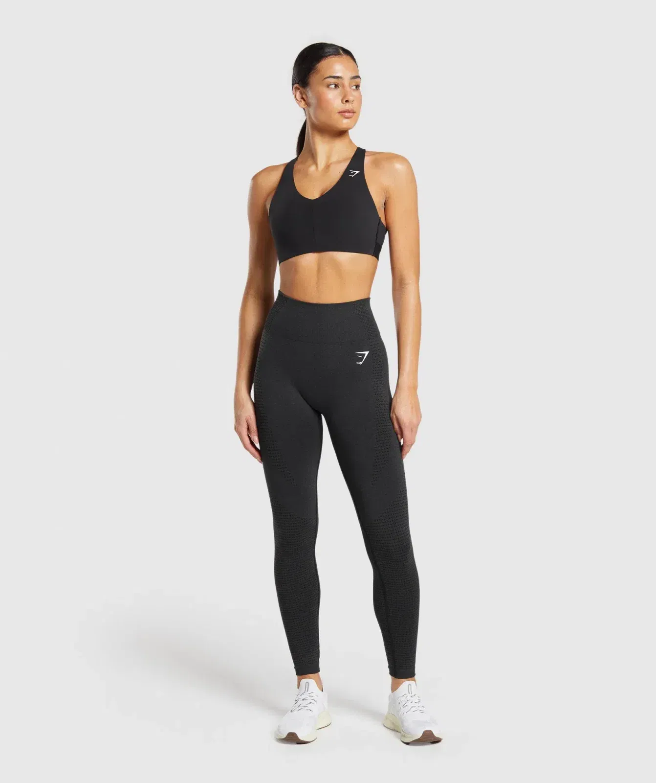 Women's Gymshark Strappy Back Medium Support Sports Bra Black