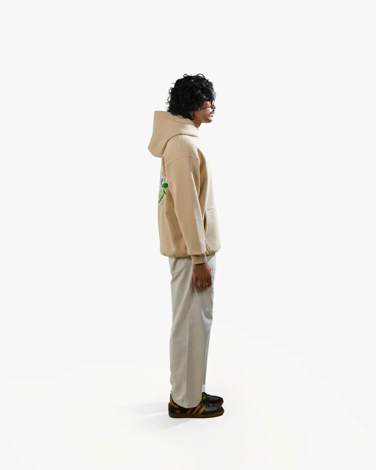 Bitch's Desire Hoodie - Beige Oversized Embroidered Hoodie