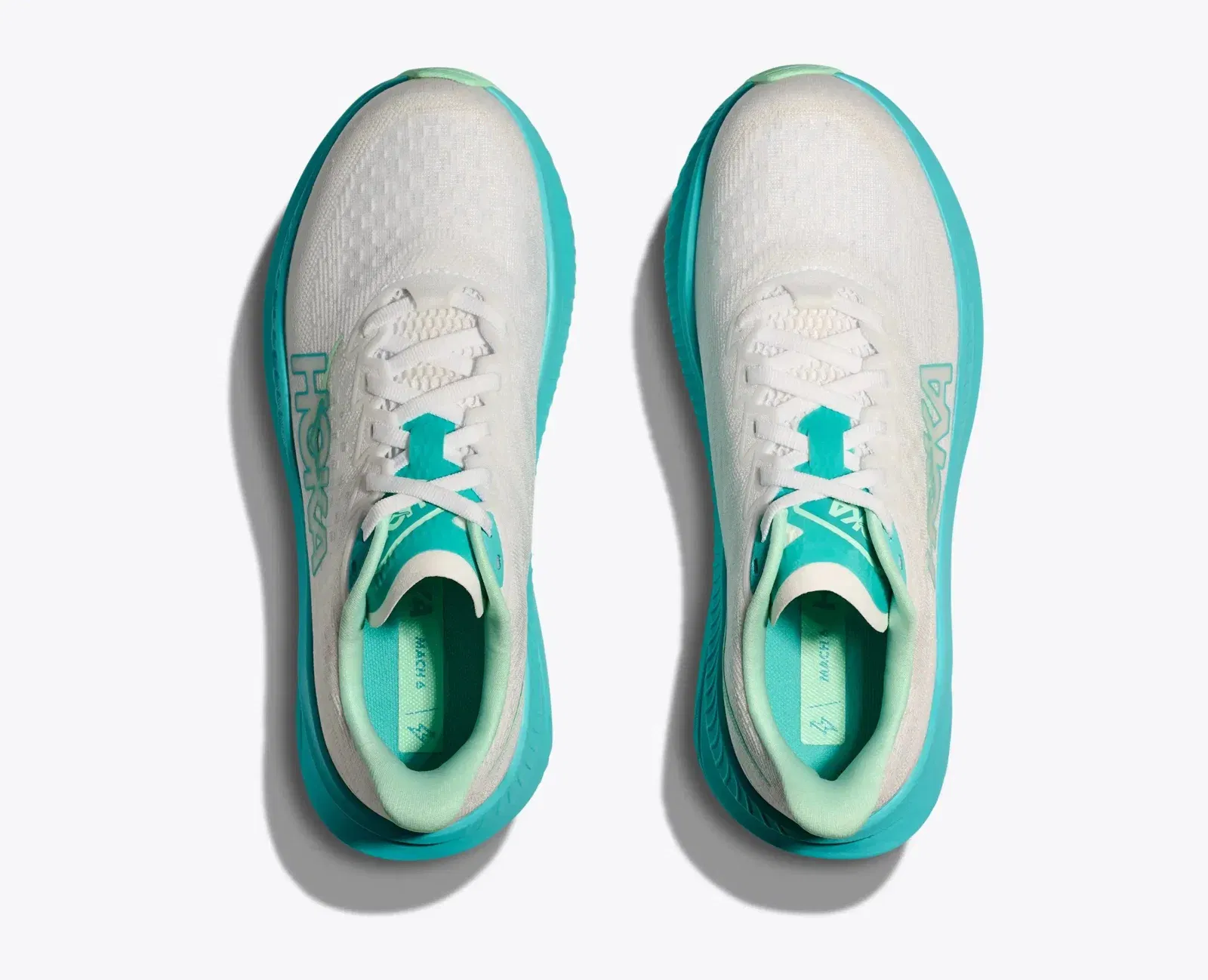 Hoka Women'S Mach 6 White Cielo Blue