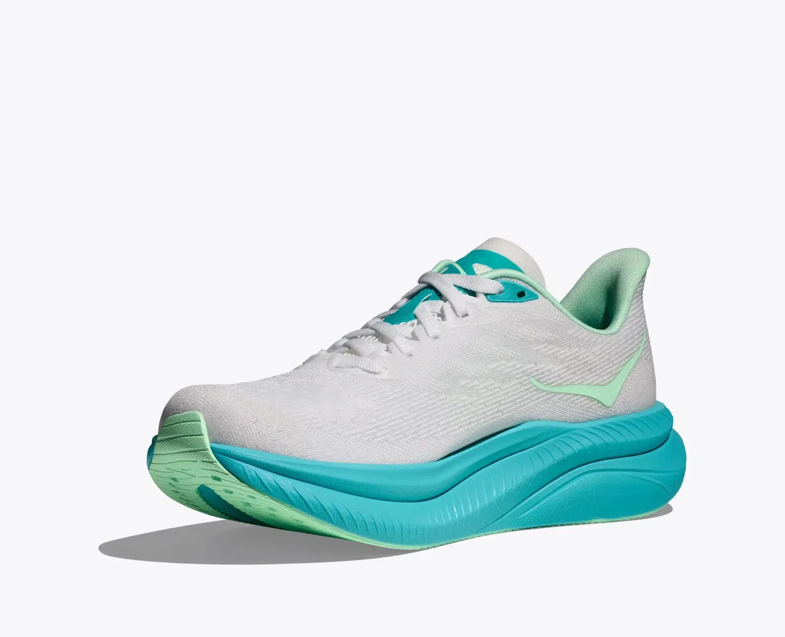 Hoka Women'S Mach 6 White Cielo Blue