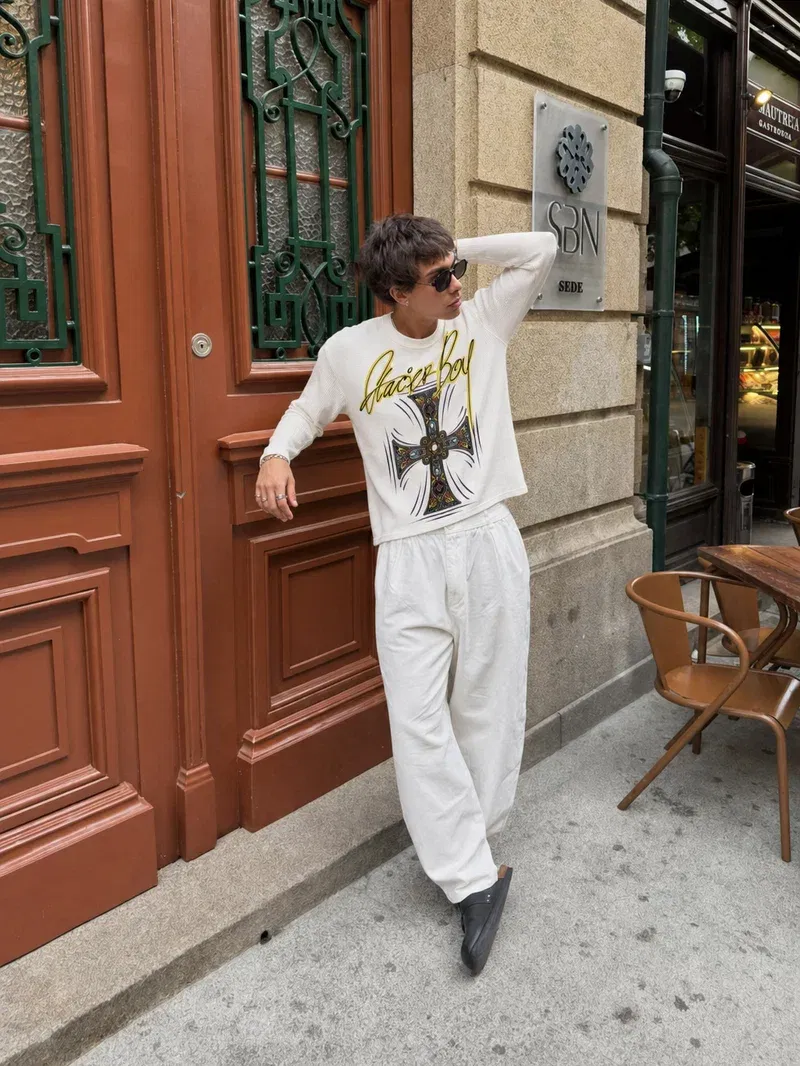 Glacier Boy Off White Waffle T-shirt