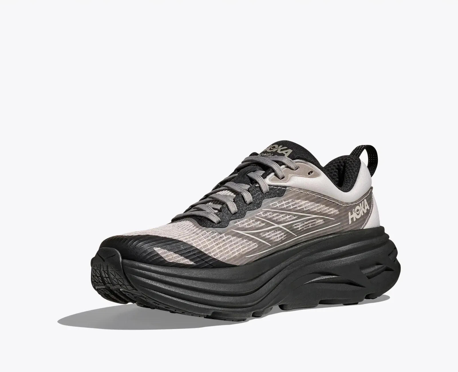 Hoka Stealth Tech Bondi 8 Caged Grout Carbon Black