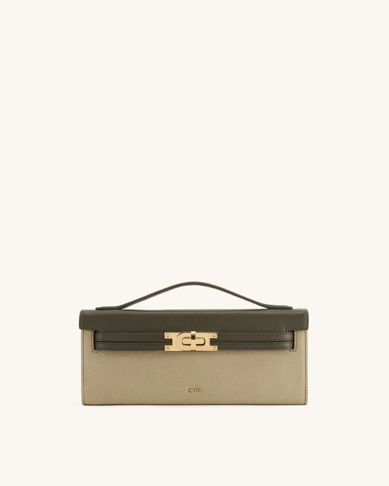 Bria Faux Suede Structured Top Handle Bag - Yellow Brown