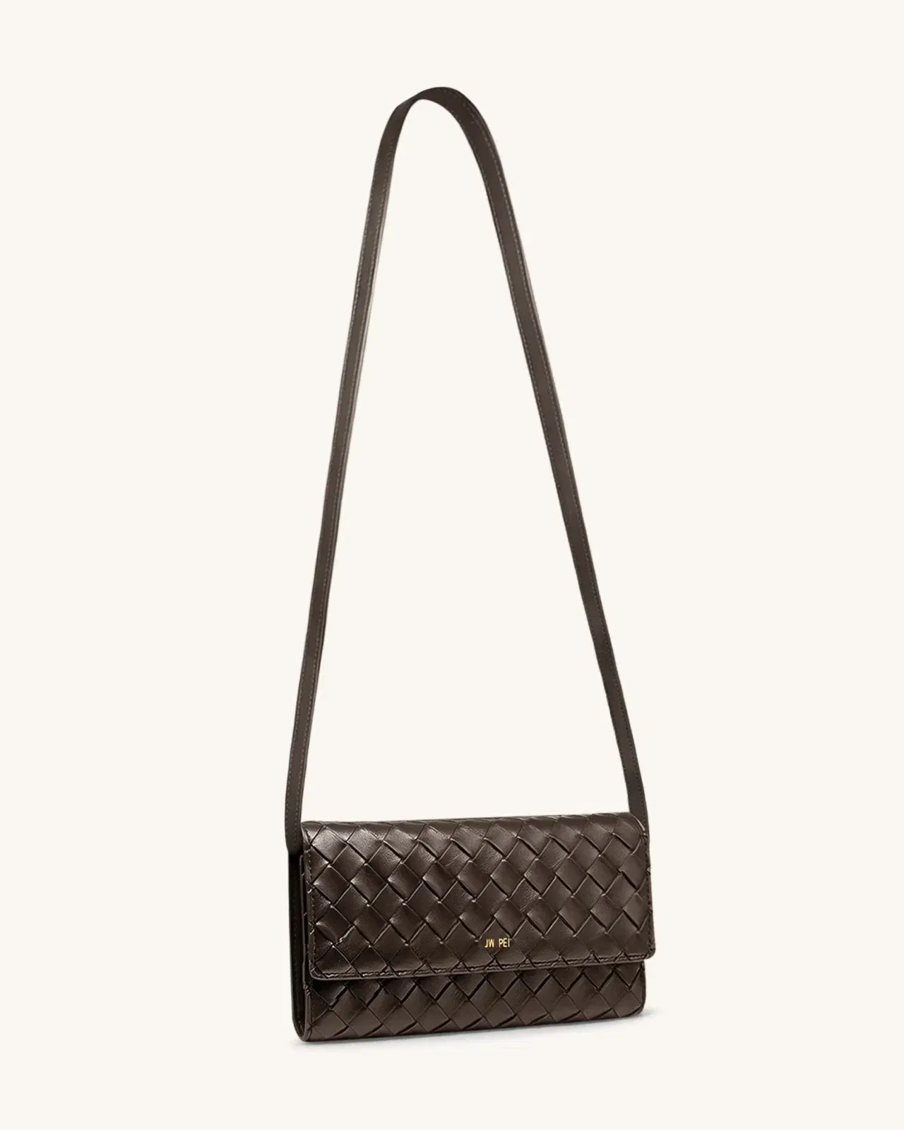 Woven Texture Flap Wallet - Black